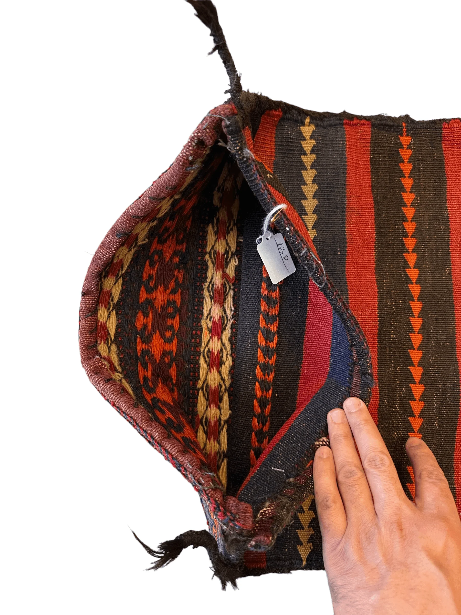 1900s Antique Persian Qashqayi Bag Face - 16" X 17" - Image 3