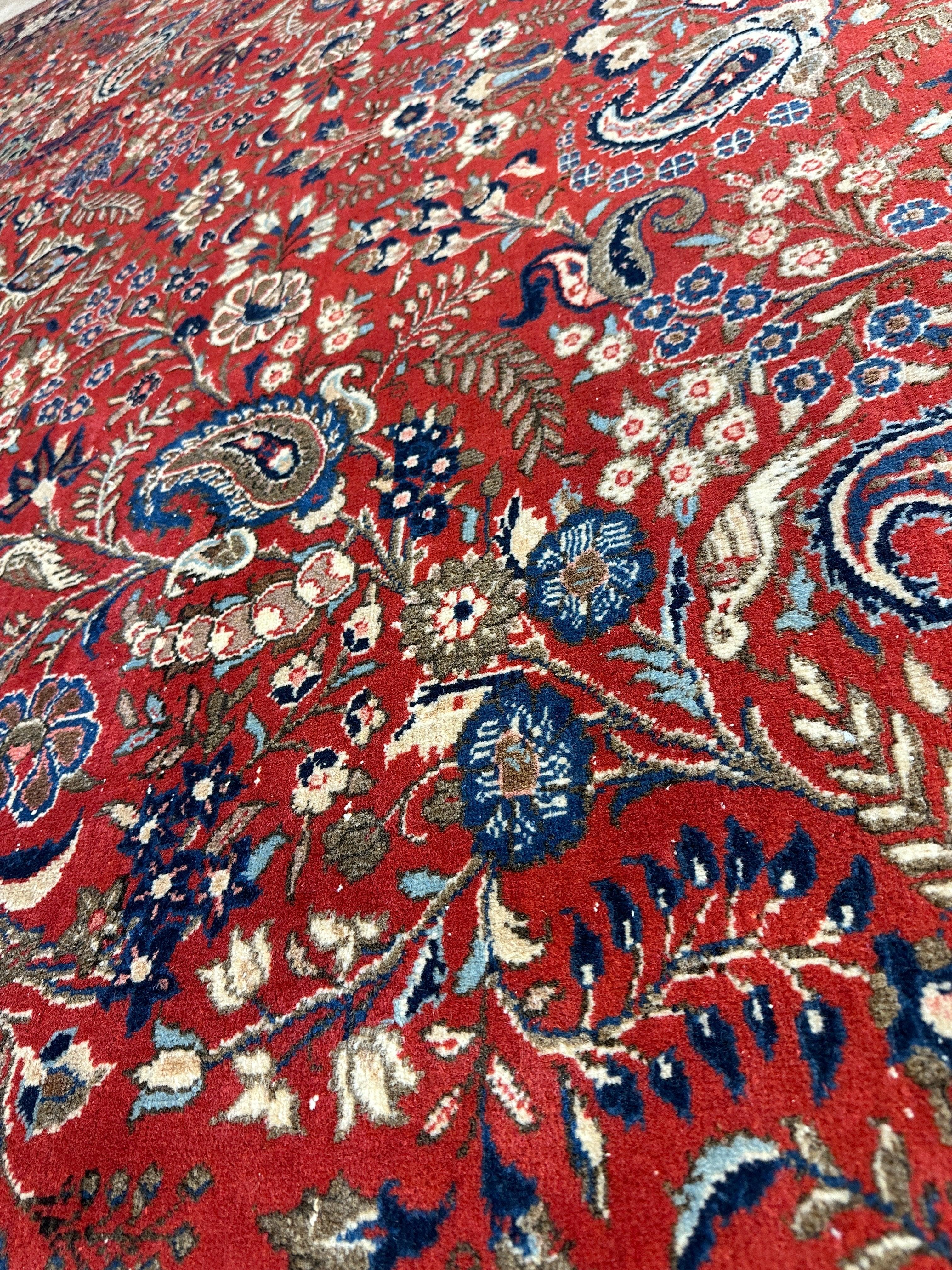 1940s Persian Yazd Area Rug 7’11” X 10’10″ - Image 6