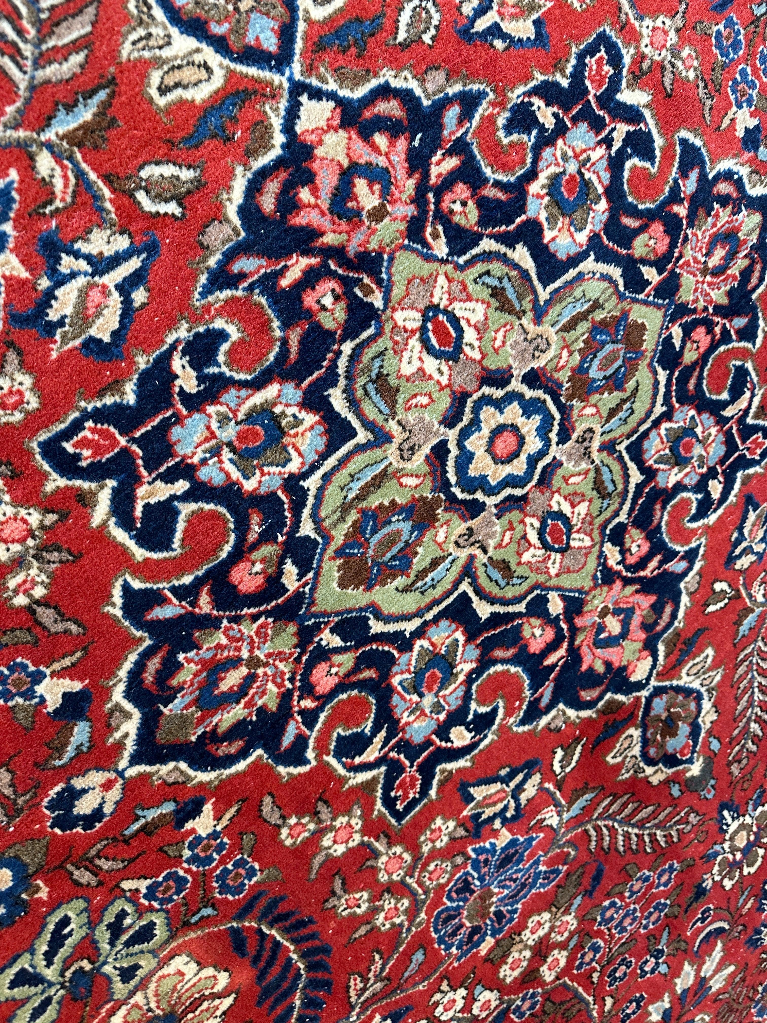 1940s Persian Yazd Area Rug 7’11” X 10’10″ - Image 7