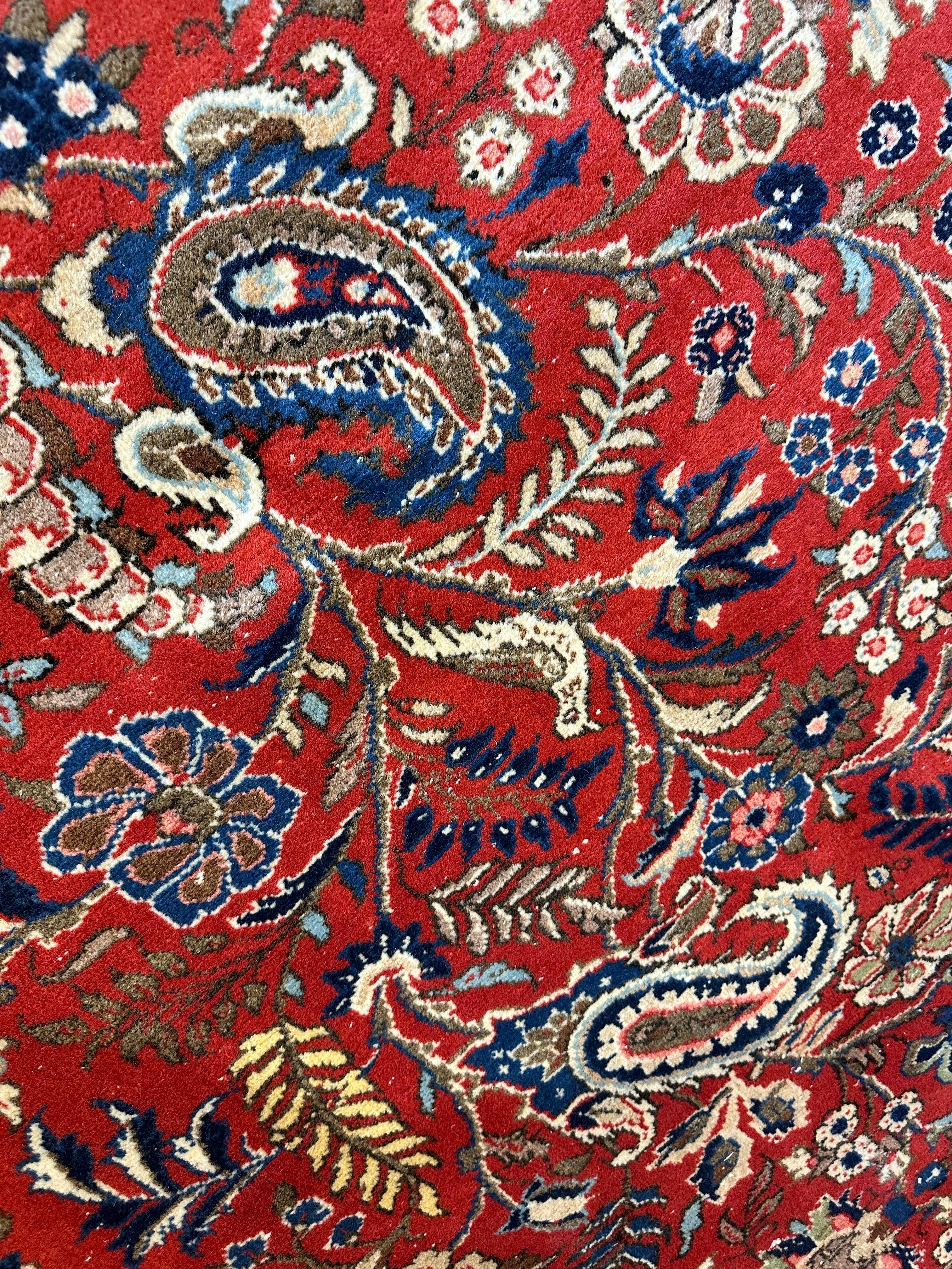 1940s Persian Yazd Area Rug 7’11” X 10’10″ - Image 8