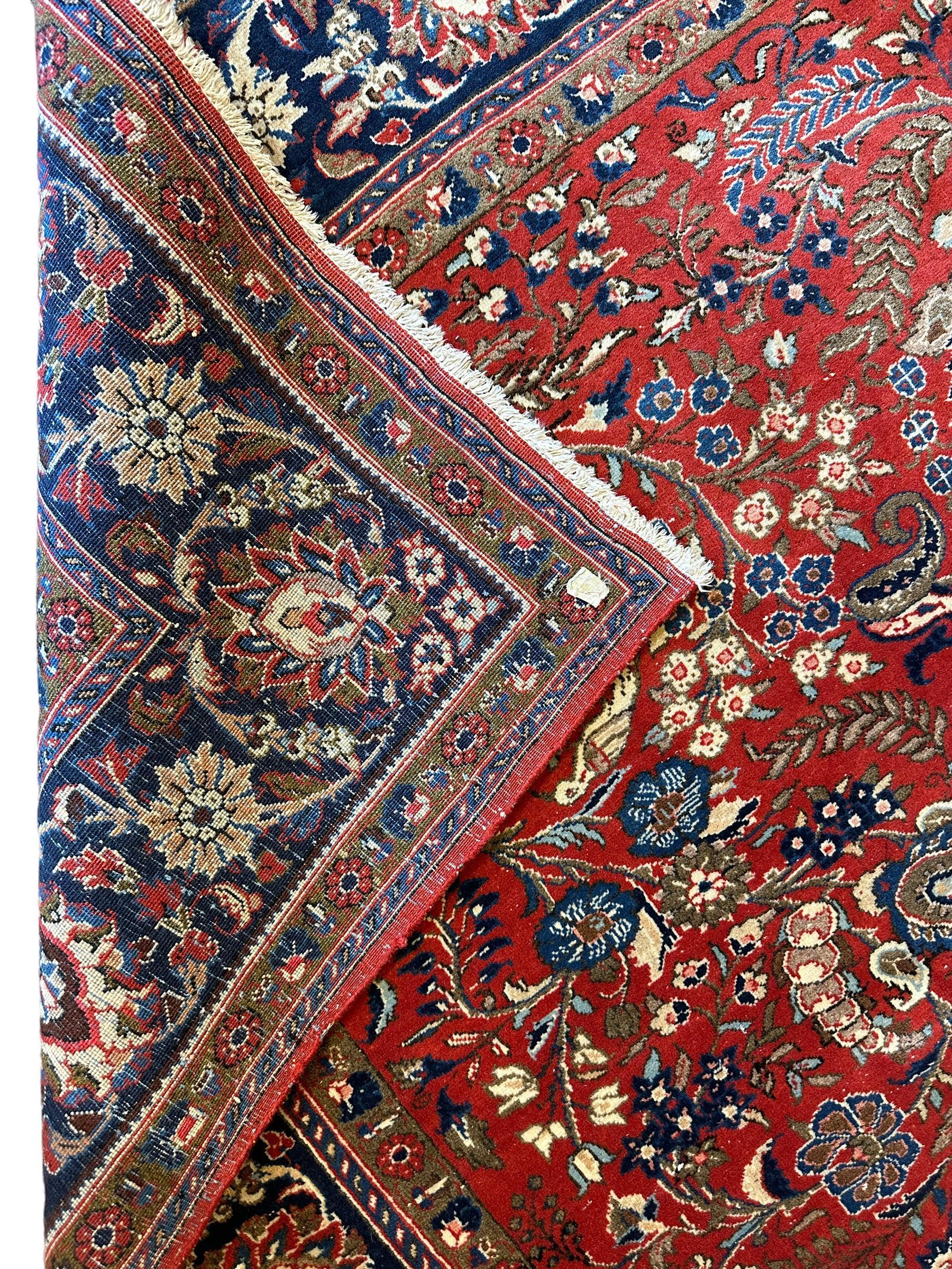 1940s Persian Yazd Area Rug 7’11” X 10’10″ - Image 9