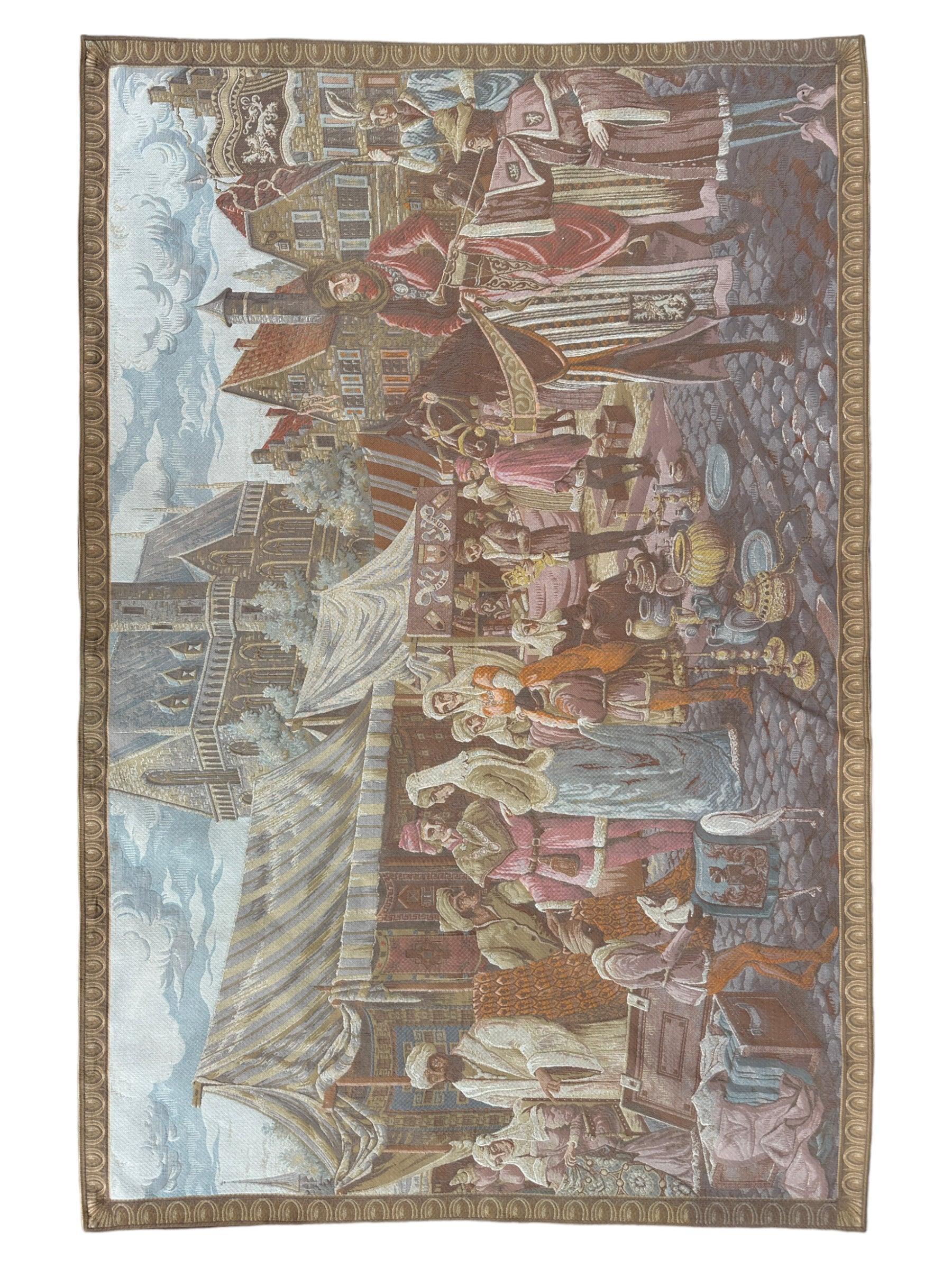 1990s Belgium Wall Tapestry 4'1” x 6’4” - Image 3