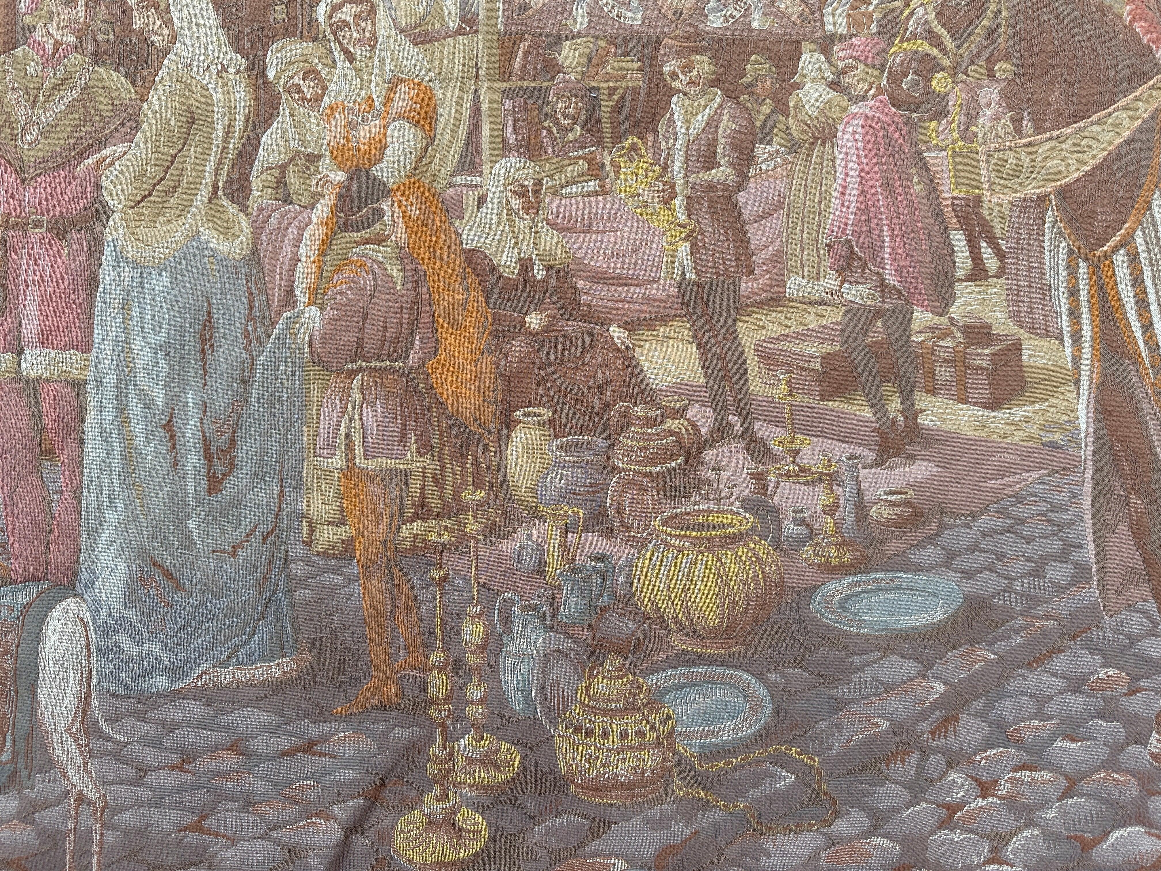 1990s Belgium Wall Tapestry 4'1” x 6’4” - Image 7
