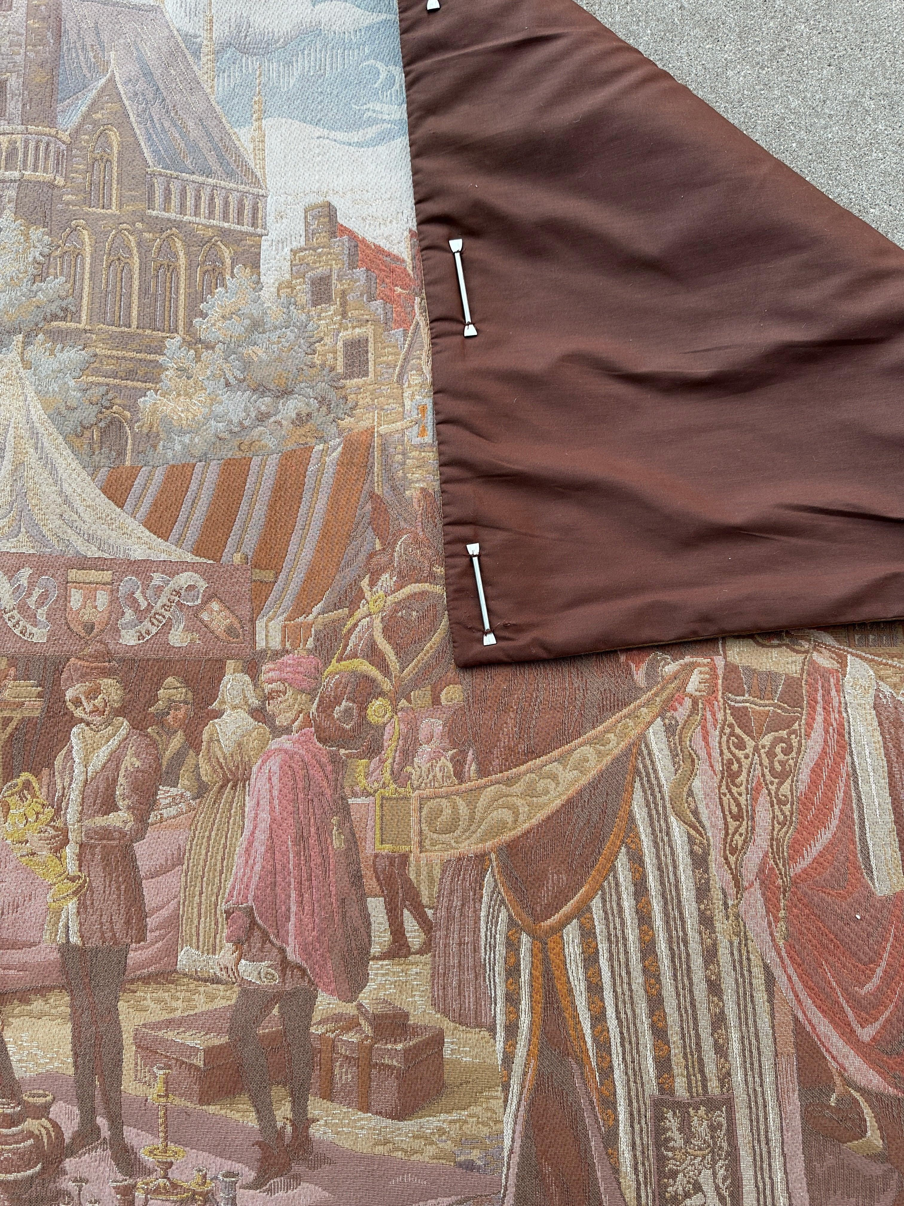 1990s Belgium Wall Tapestry 4'1” x 6’4” - Image 8