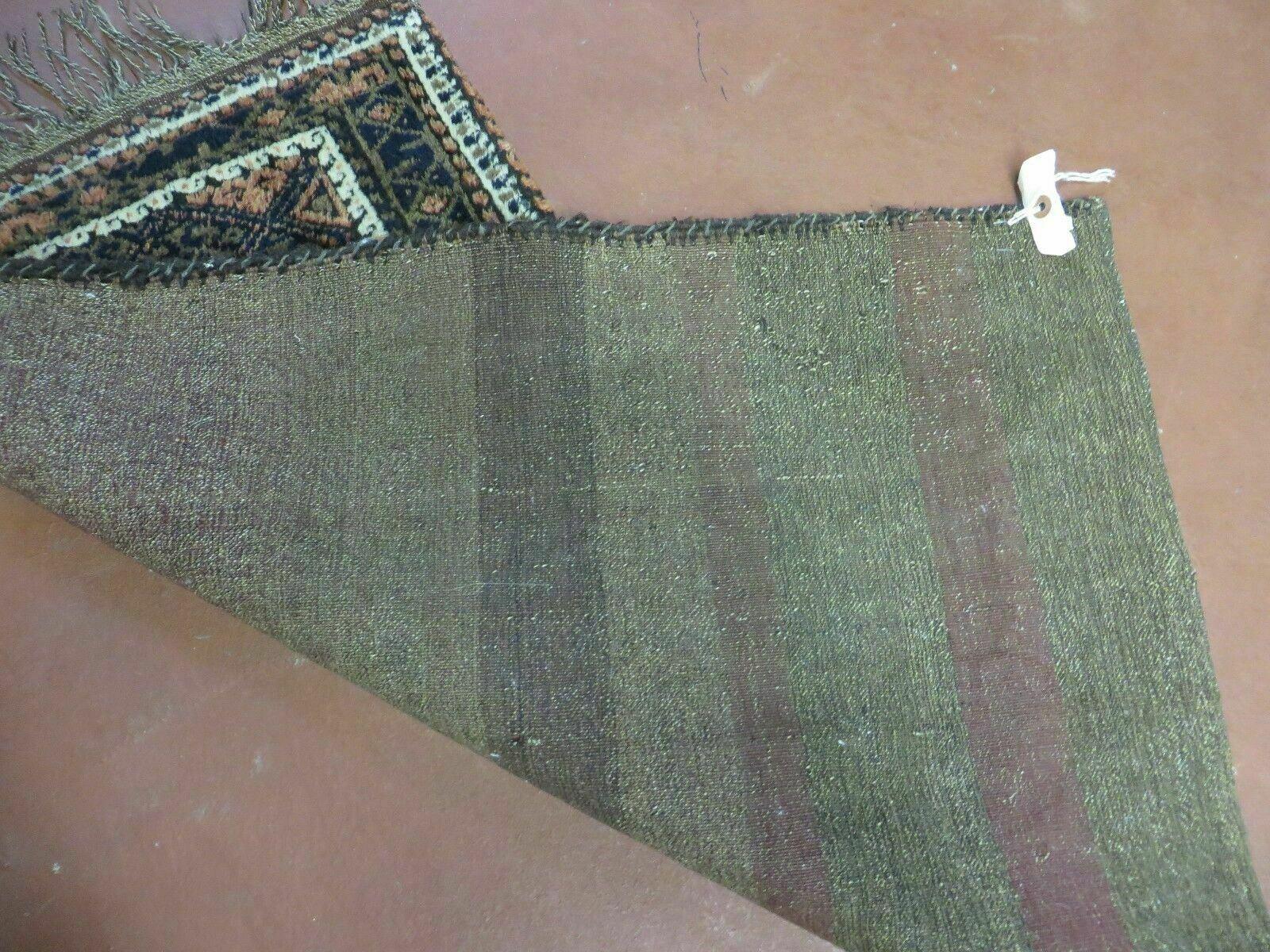 2' X 3' Antique Handmade Pakistani Bokhara Turkoman Balouchi Wool Rug Mat Nice - Image 10