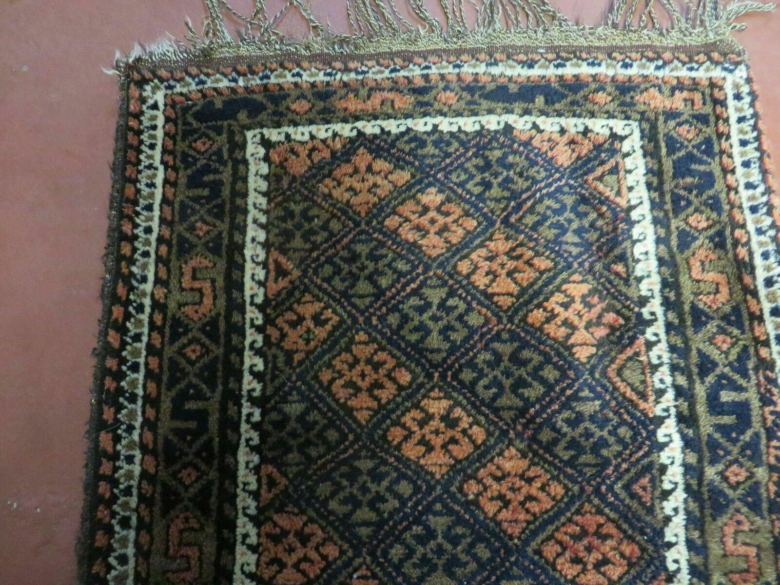2' X 3' Antique Handmade Pakistani Bokhara Turkoman Balouchi Wool Rug Mat Nice - Image 3