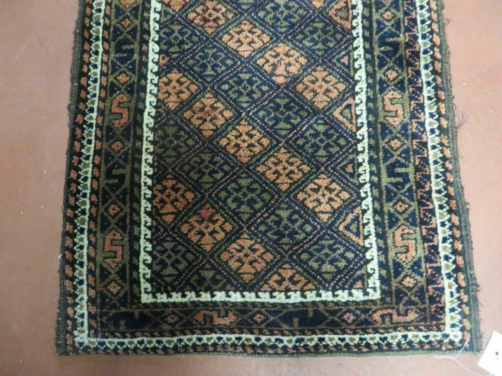 2' X 3' Antique Handmade Pakistani Bokhara Turkoman Balouchi Wool Rug Mat Nice - Image 5