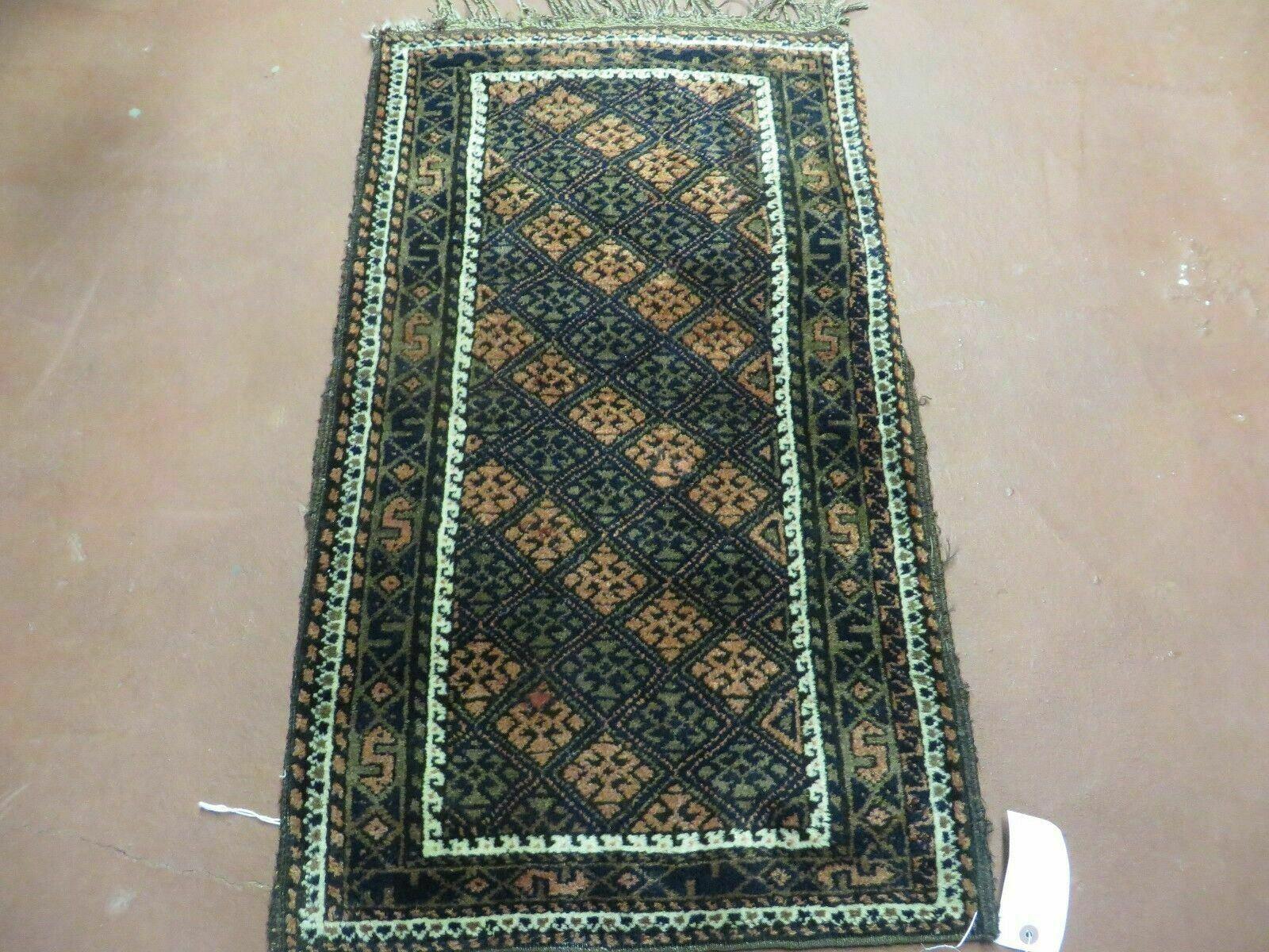 2' X 3' Antique Handmade Pakistani Bokhara Turkoman Balouchi Wool Rug Mat Nice - Image 7