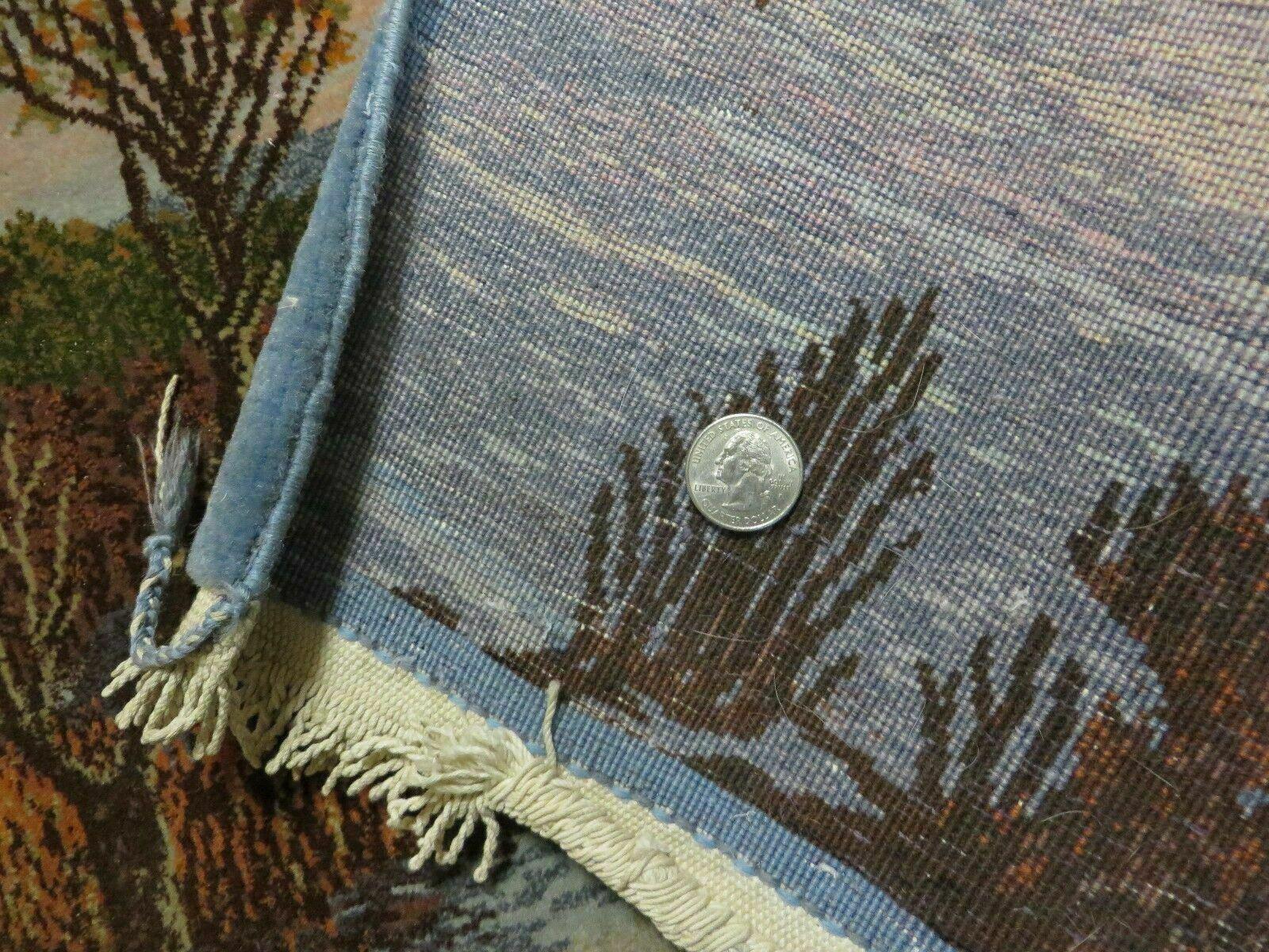 2' X 3' Vintage Handmade Pakistan Pictorial Rug Carpet Scenery Bird Tree Wow - Image 10