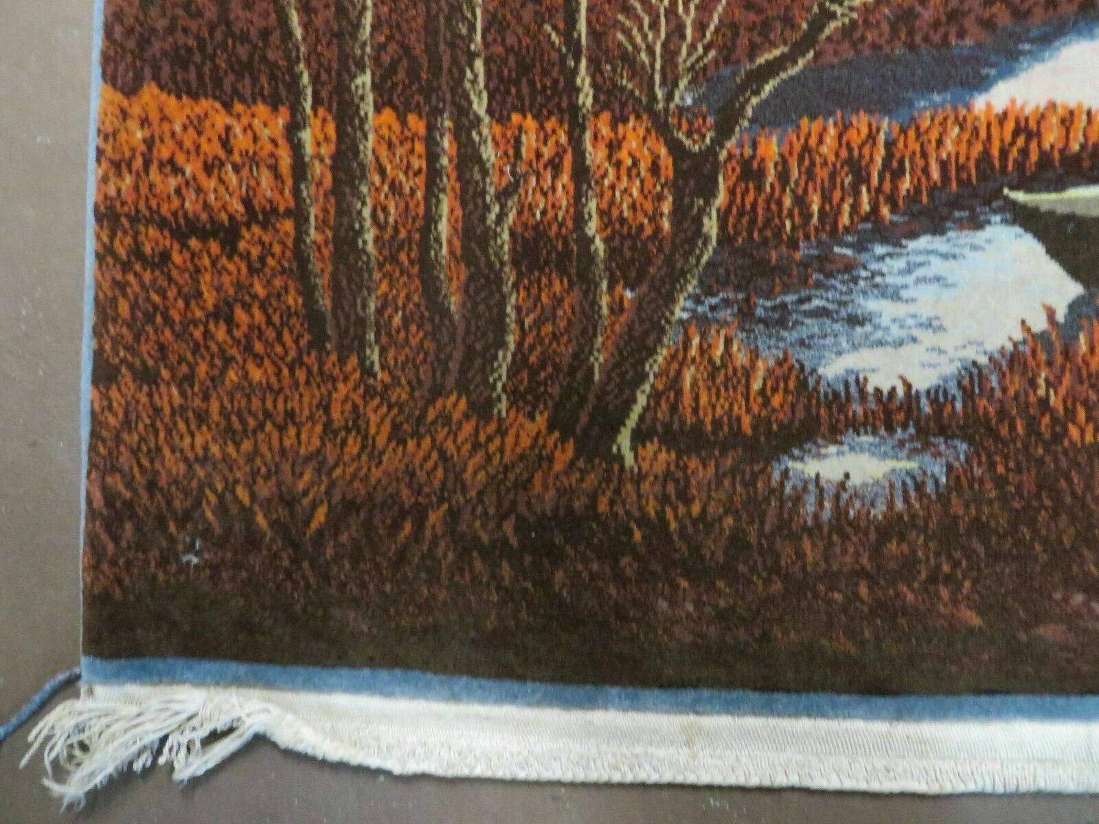 2' X 3' Vintage Handmade Pakistan Pictorial Rug Carpet Scenery Bird Tree Wow - Image 7