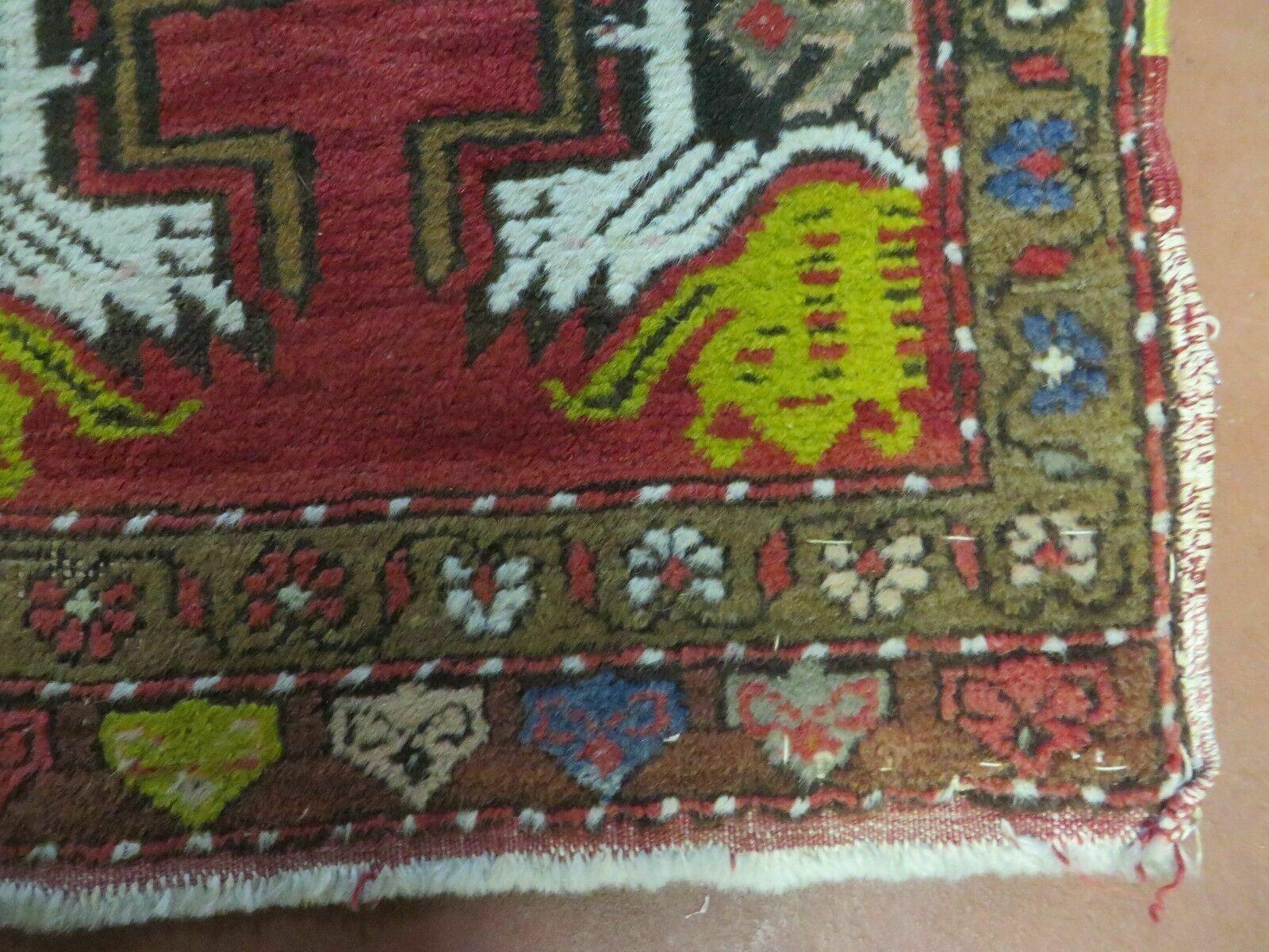 20" X 38" Antique Handmade Turkish Oushak Oshak Yastik Wool Rug Mat Turkey Nice - Image 9