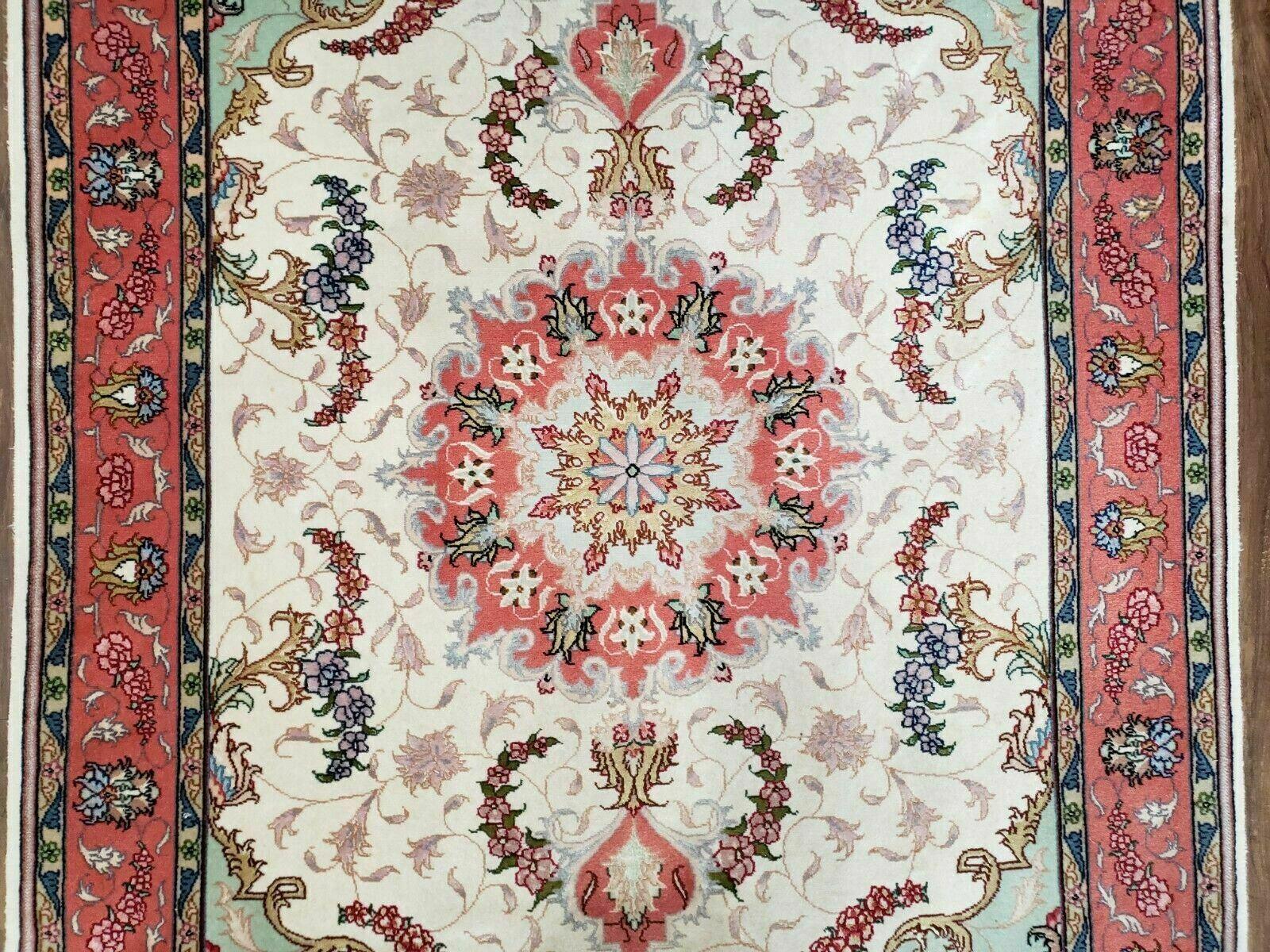 3' 4" X 5' Vintage Handmade Ultra Fine Floral Oriental Turkish Rug Carpet Wow - Image 12