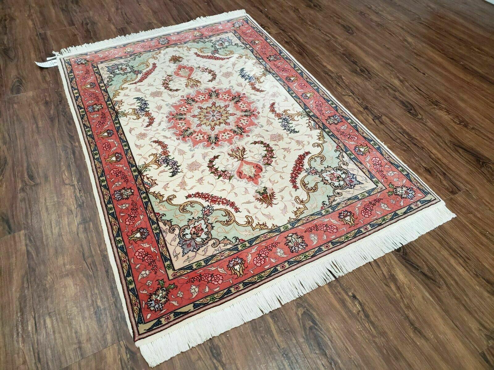 3' 4" X 5' Vintage Handmade Ultra Fine Floral Oriental Turkish Rug Carpet Wow - Image 2