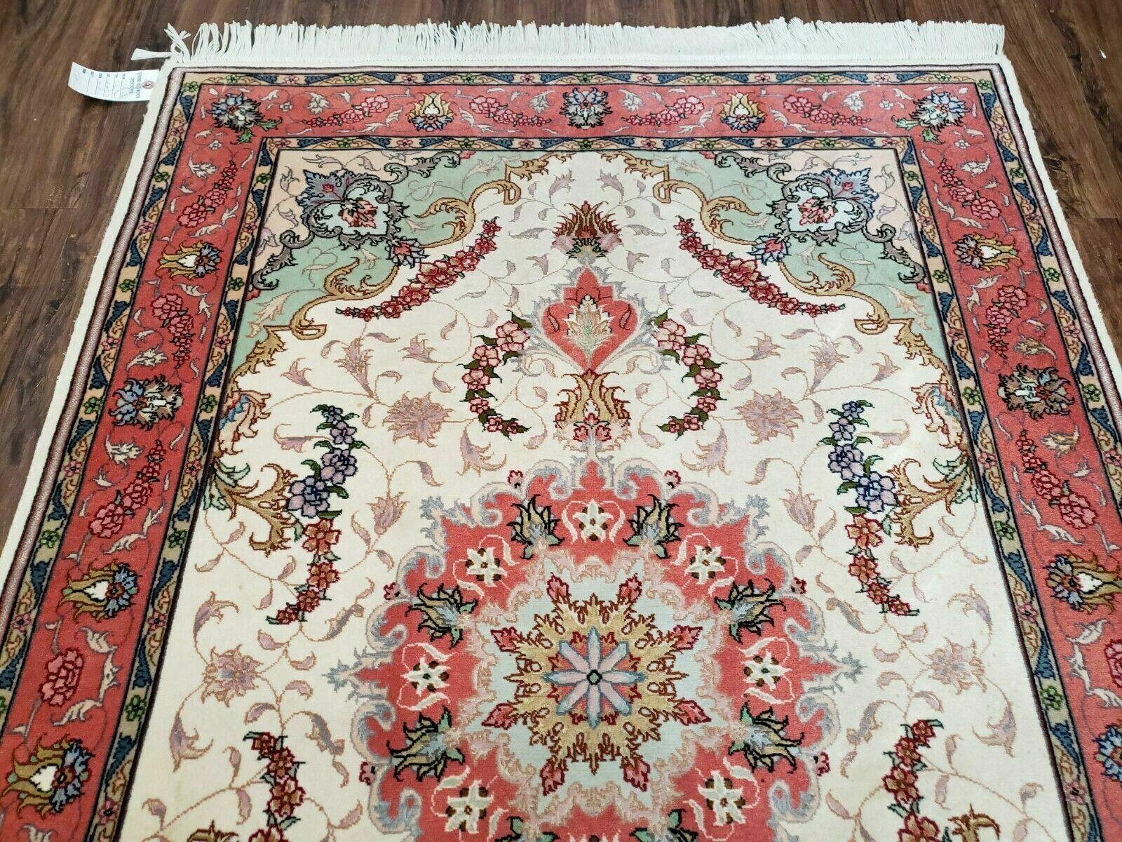 3' 4" X 5' Vintage Handmade Ultra Fine Floral Oriental Turkish Rug Carpet Wow - Image 3