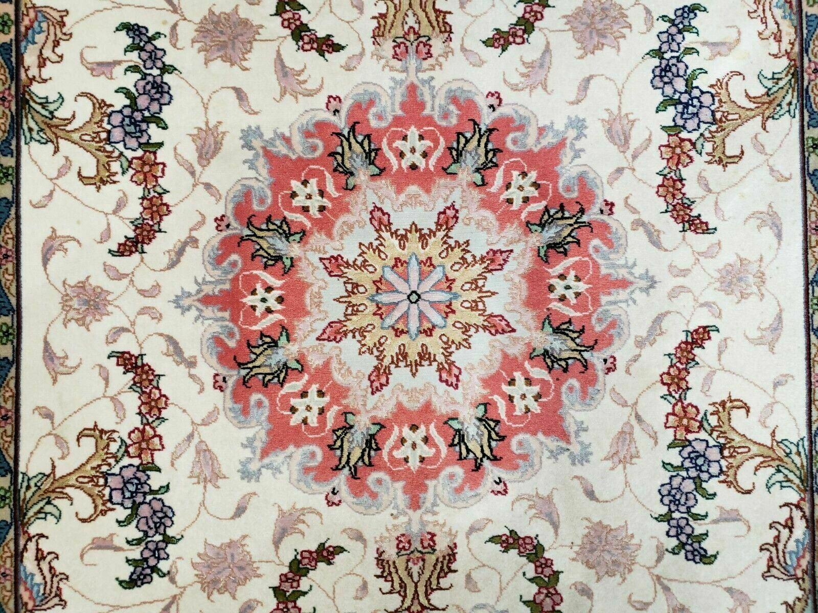3' 4" X 5' Vintage Handmade Ultra Fine Floral Oriental Turkish Rug Carpet Wow - Image 4