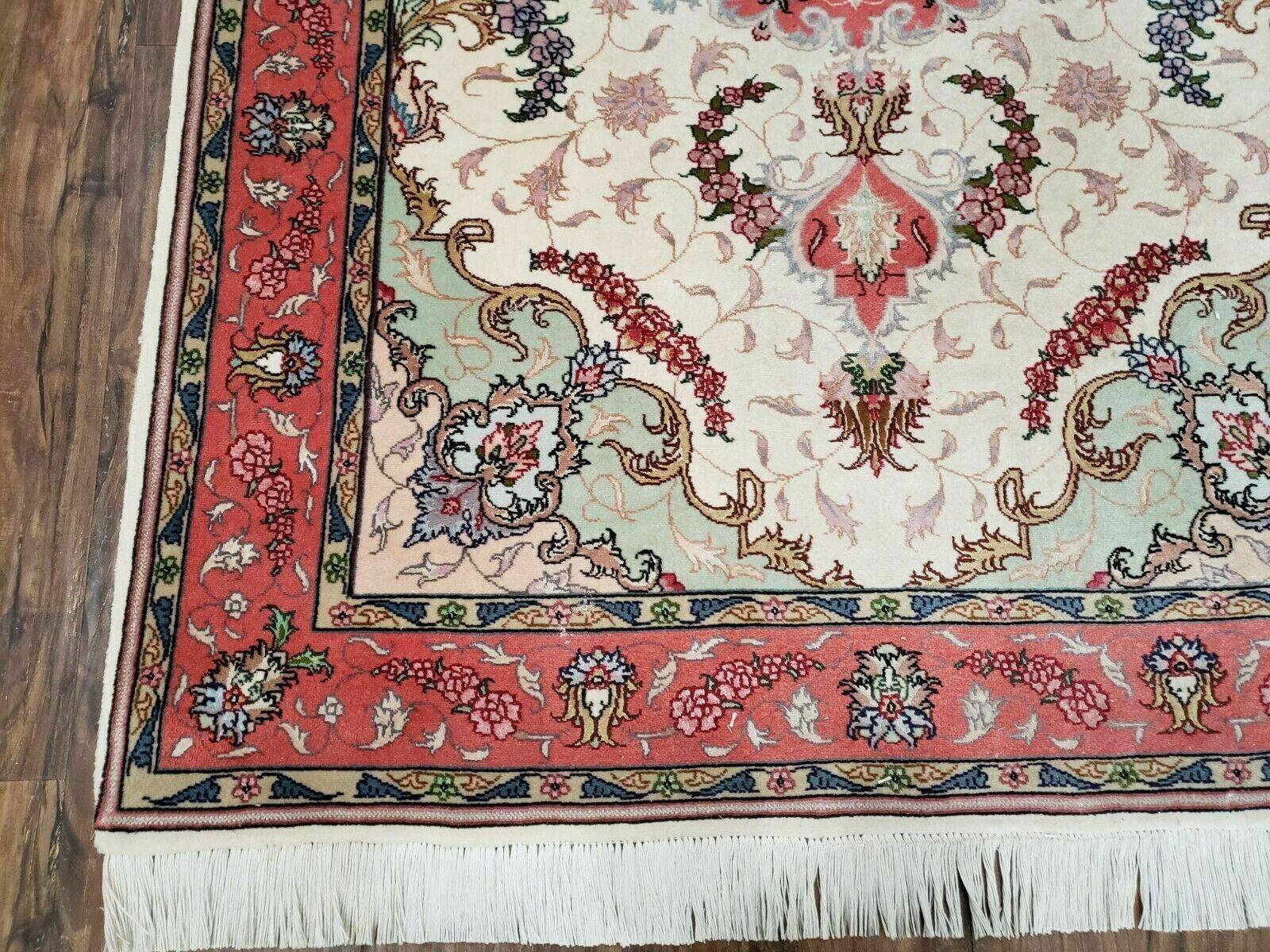 3' 4" X 5' Vintage Handmade Ultra Fine Floral Oriental Turkish Rug Carpet Wow - Image 8