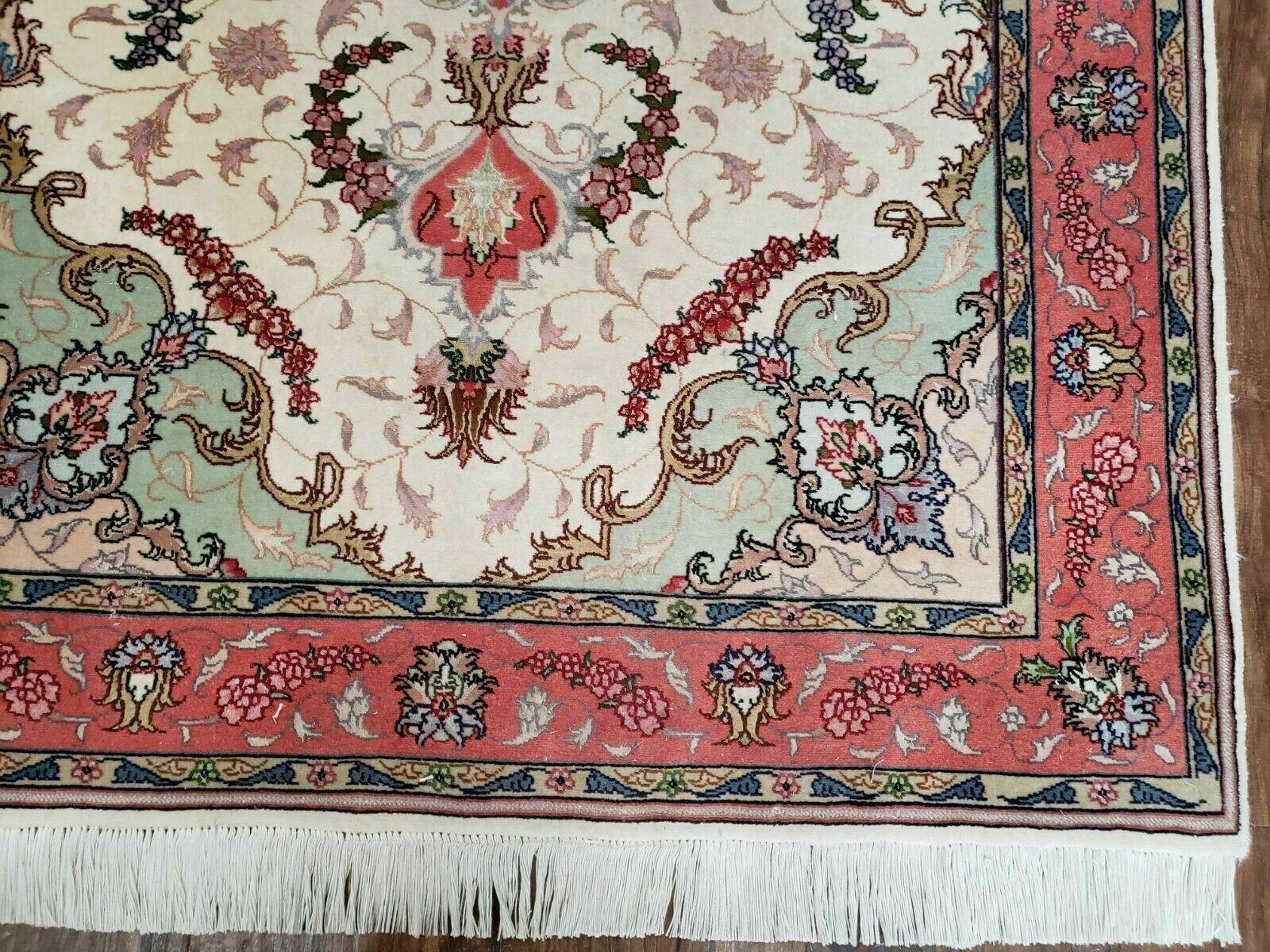 3' 4" X 5' Vintage Handmade Ultra Fine Floral Oriental Turkish Rug Carpet Wow - Image 9