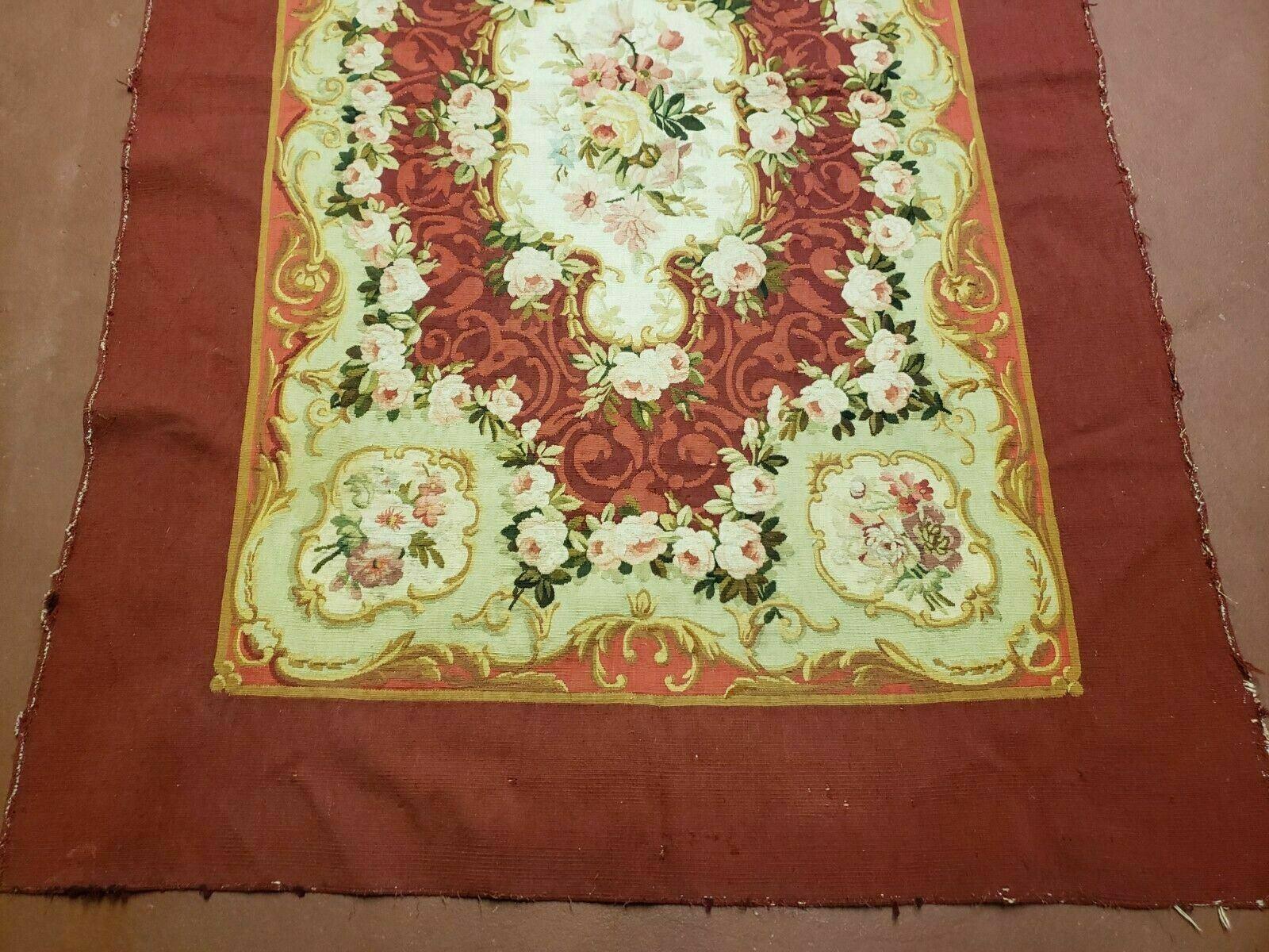 3' X 5' Antique Handmade French Aubusson Weave Savonnerie Needlepoint Rug Nice - Image 6