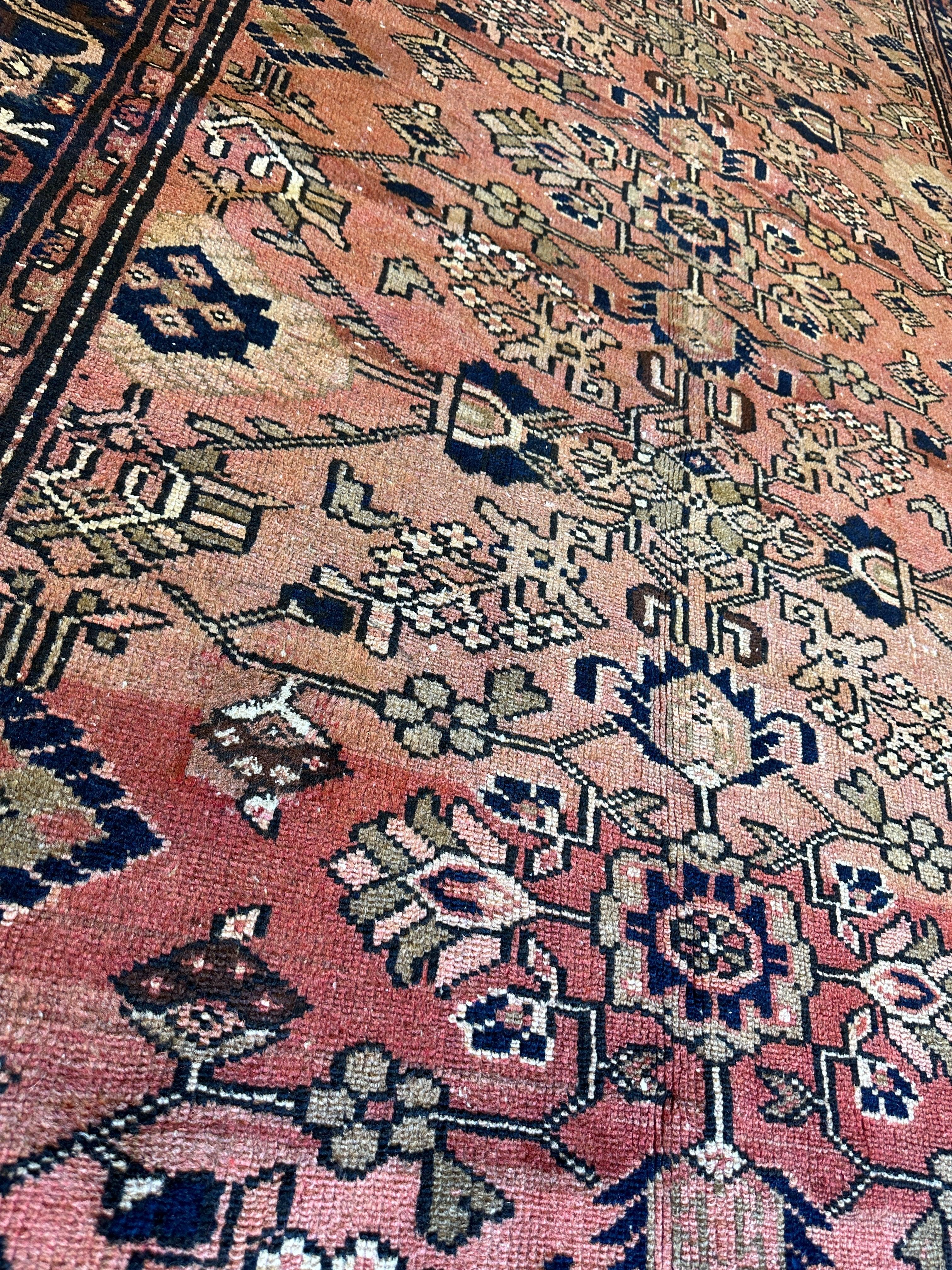4' 4 x 9' 3 Hand Knotted Ultra Vintage Persian Wool Runner Rug - Image 2