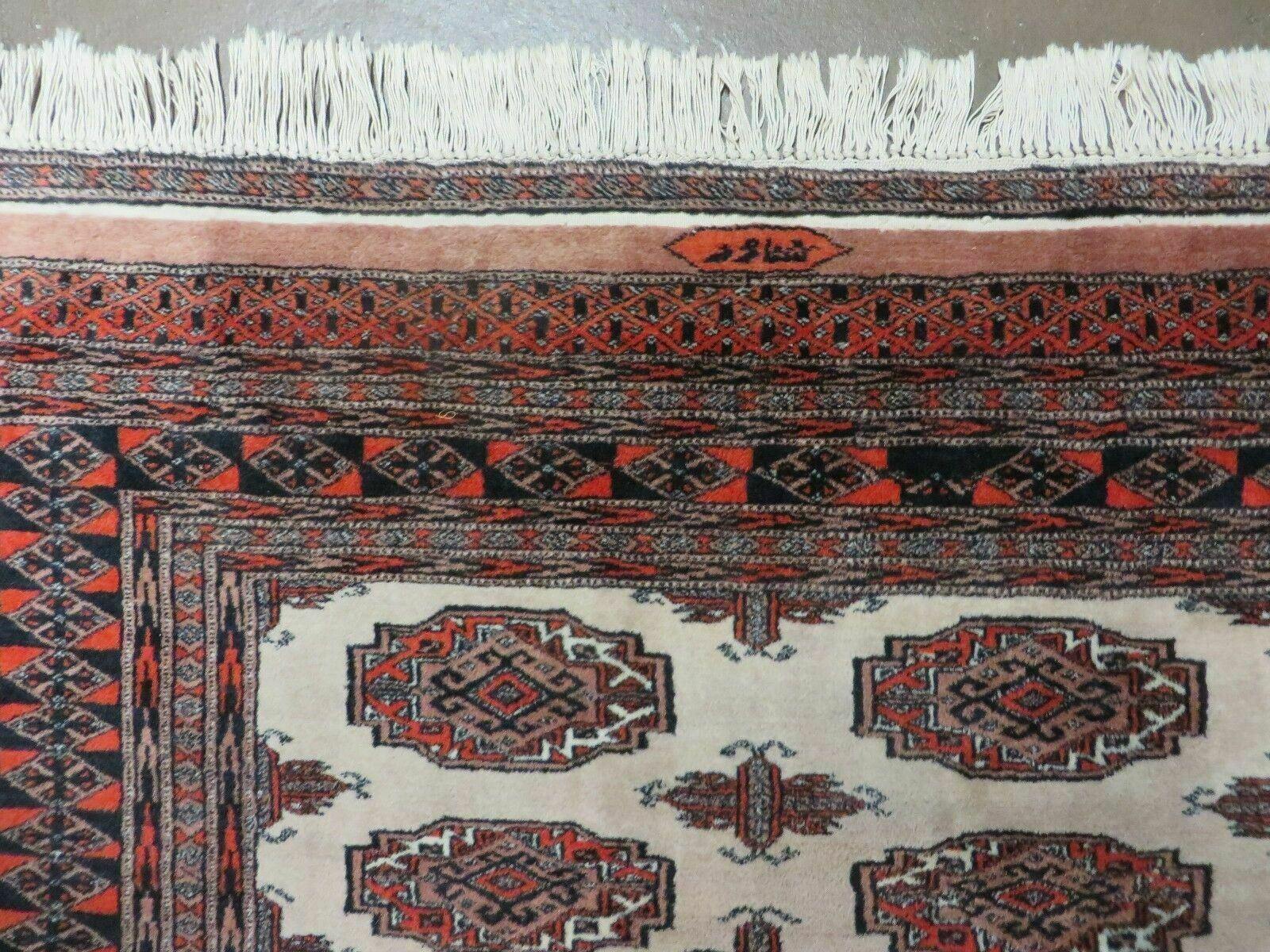 4' X 6' Vintage Handmade Bokhara Turkoman Pakistan Wool Rug Carpet Nice - Image 11