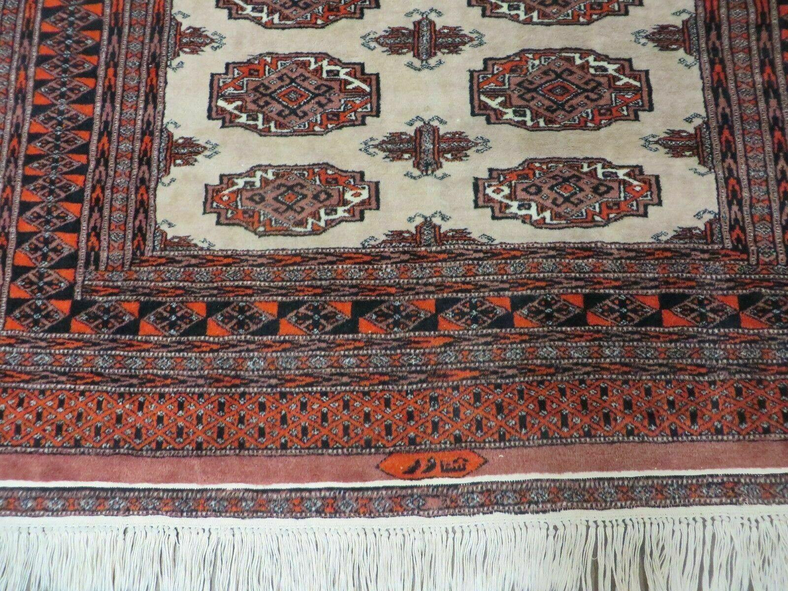 4' X 6' Vintage Handmade Bokhara Turkoman Pakistan Wool Rug Carpet Nice - Image 4