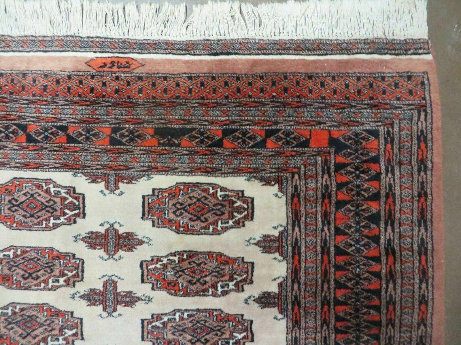 4' X 6' Vintage Handmade Bokhara Turkoman Pakistan Wool Rug Carpet Nice - Image 6