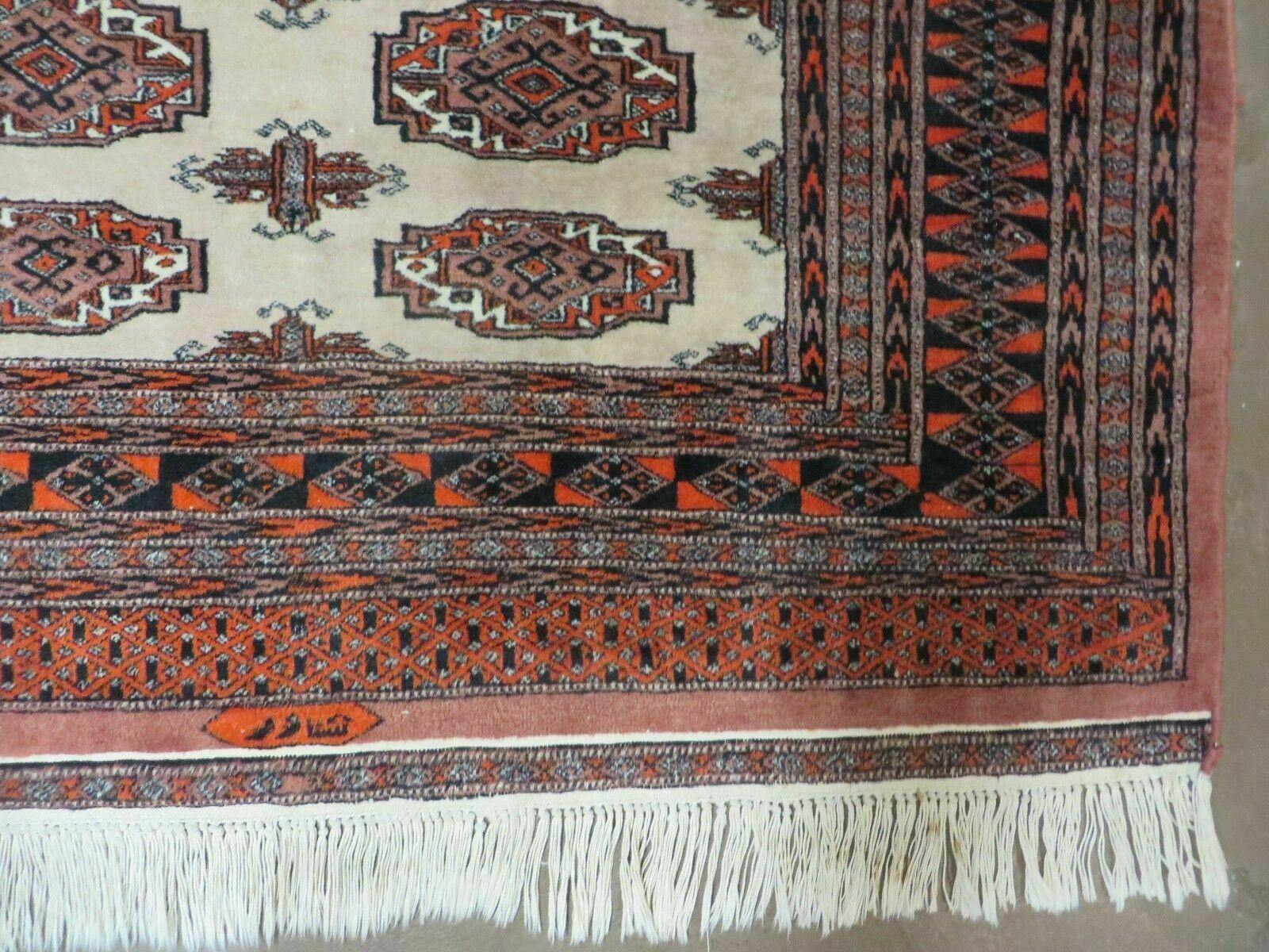 4' X 6' Vintage Handmade Bokhara Turkoman Pakistan Wool Rug Carpet Nice - Image 8