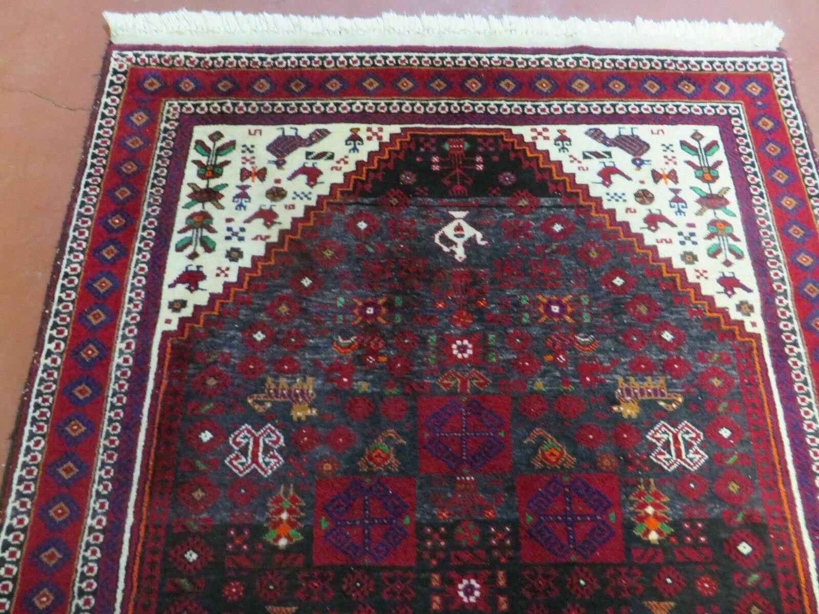 4' X 7' Vintage Handmade Indian Jaipur Rug Bird Carpet - Image 3