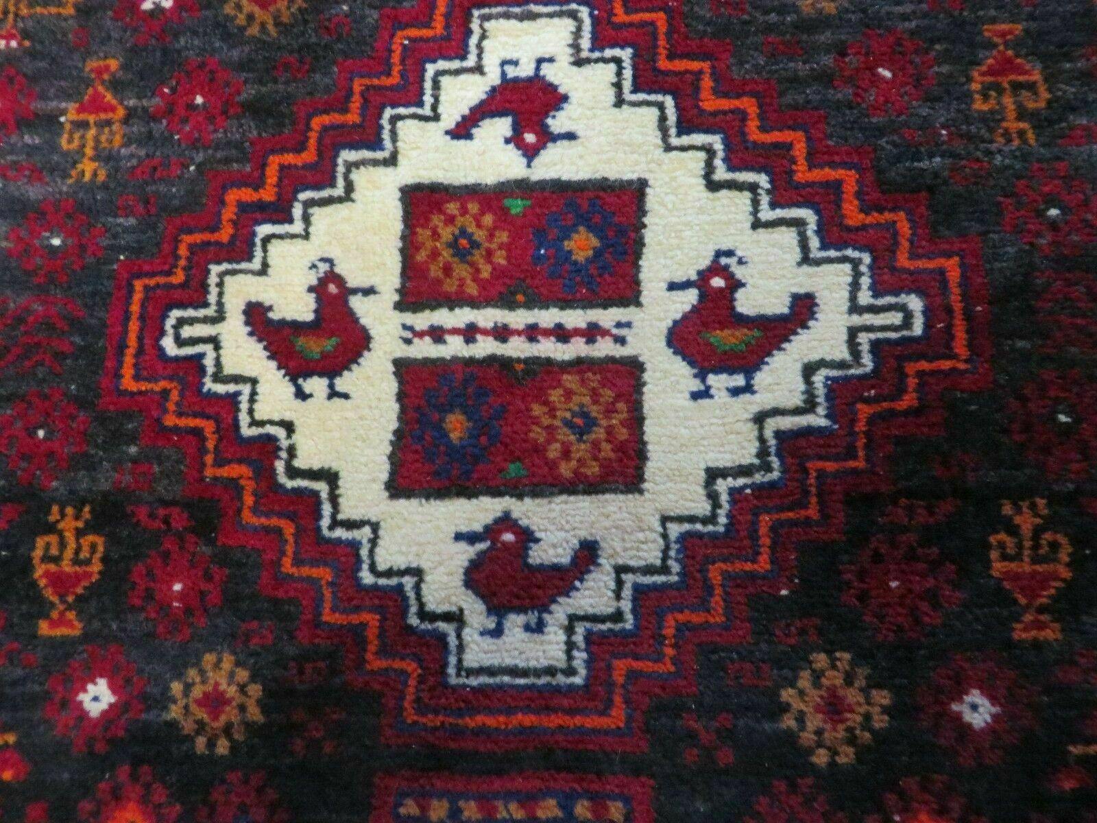 4' X 7' Vintage Handmade Indian Jaipur Rug Bird Carpet - Image 4