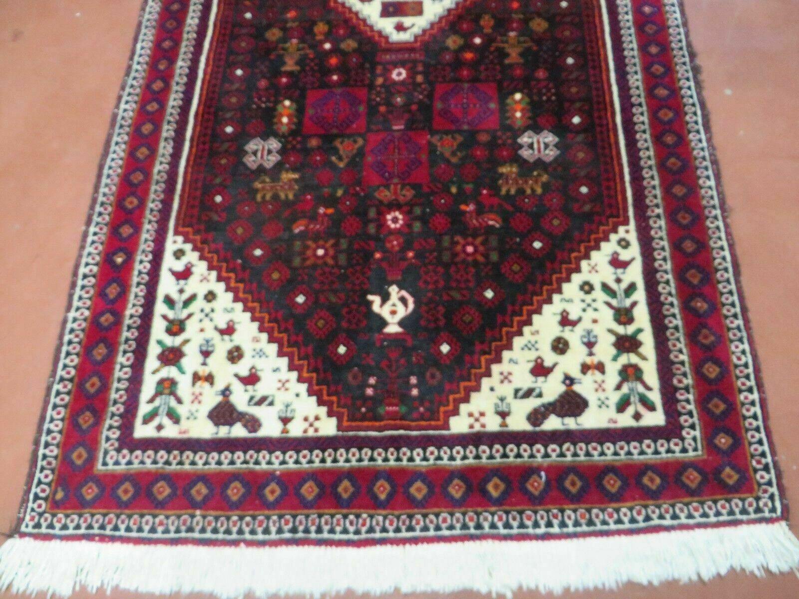 4' X 7' Vintage Handmade Indian Jaipur Rug Bird Carpet - Image 5