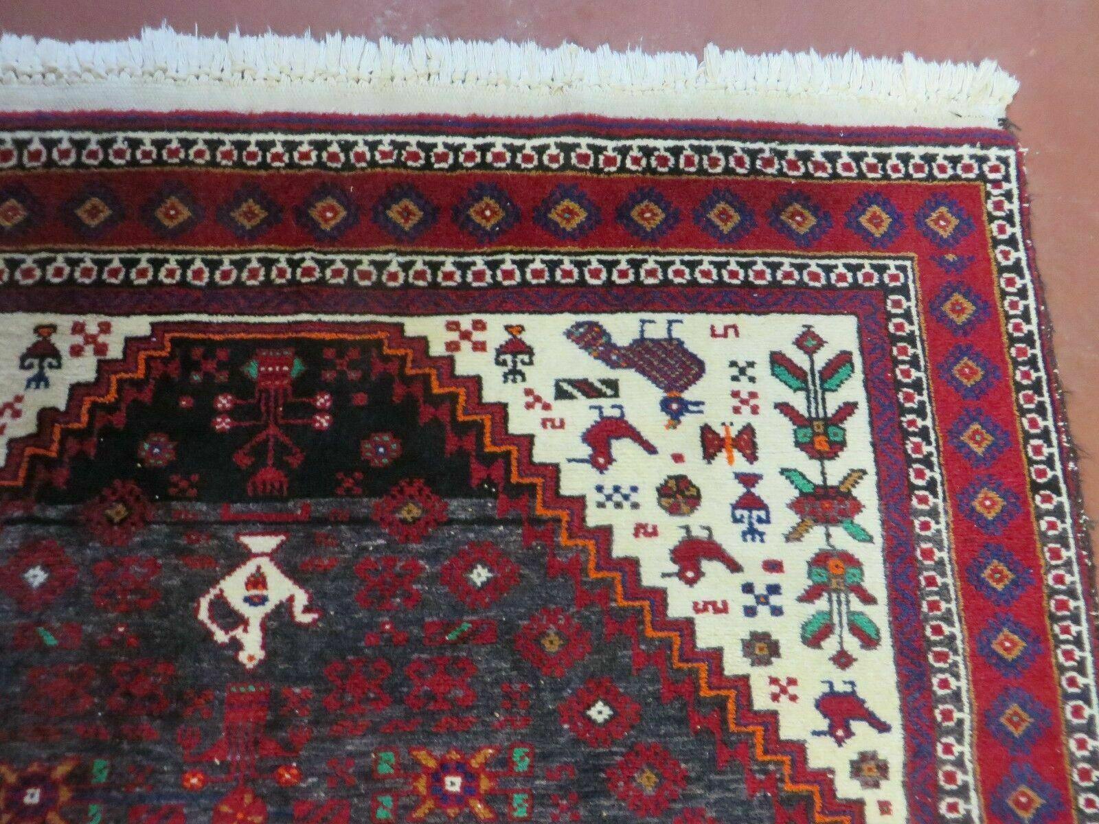 4' X 7' Vintage Handmade Indian Jaipur Rug Bird Carpet - Image 7