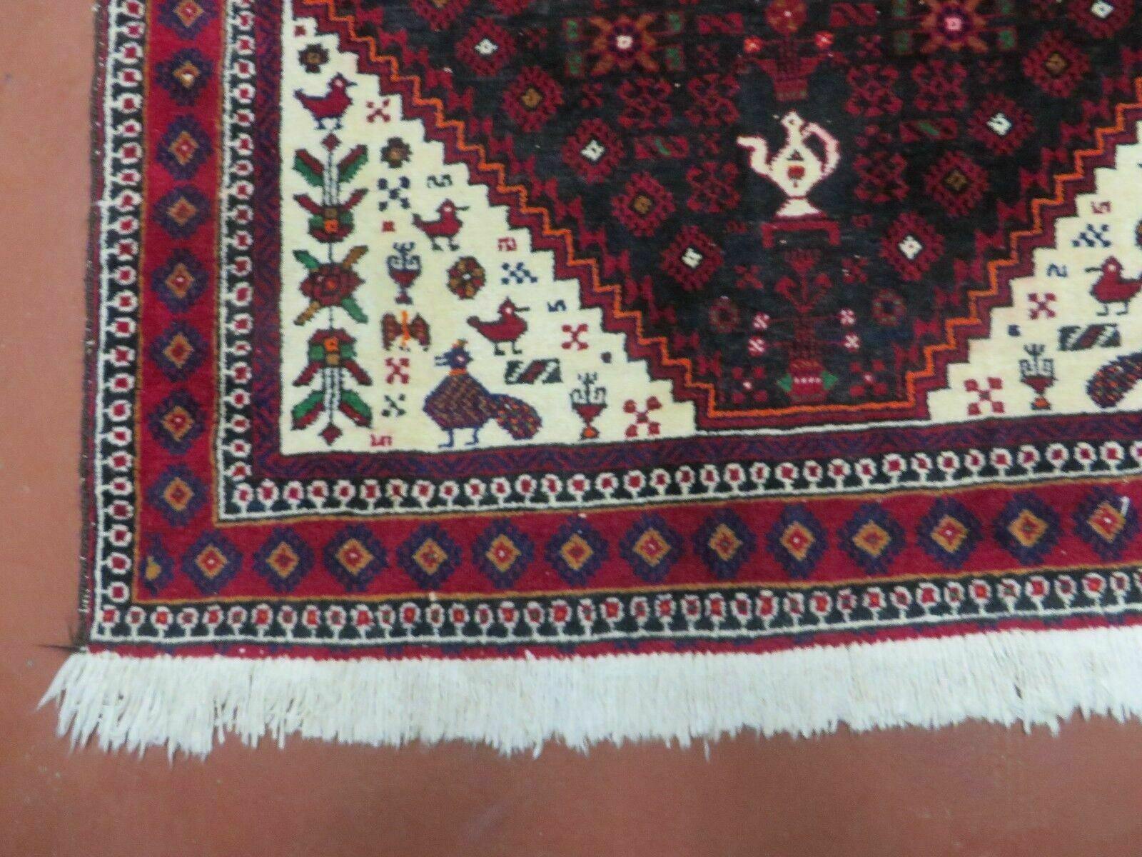 4' X 7' Vintage Handmade Indian Jaipur Rug Bird Carpet - Image 8