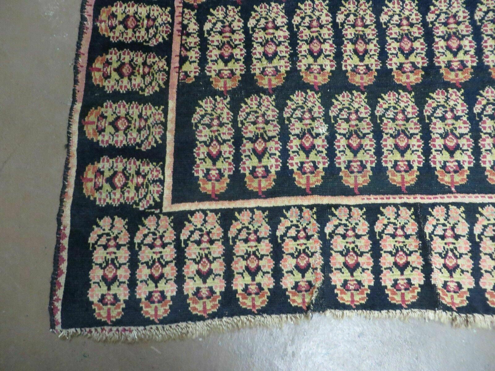 4' X 9' Antique Karabagh Caucasian Rug Handmade Wool Carpet Organic Dyes Nice - Image 8