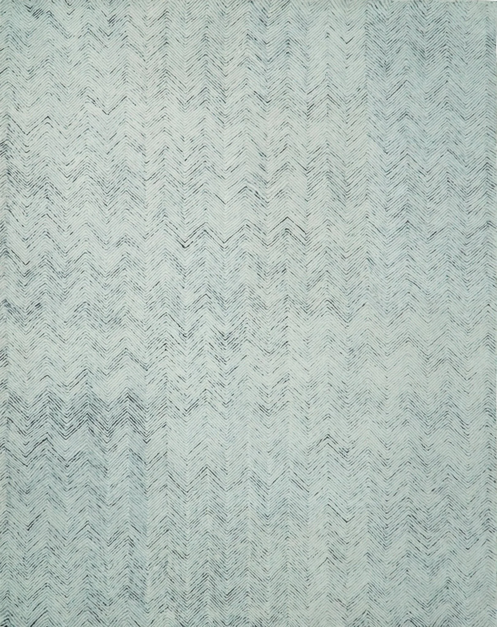 Modern Style Hand Tufted Blue and Ivory Area Rug - Image 2