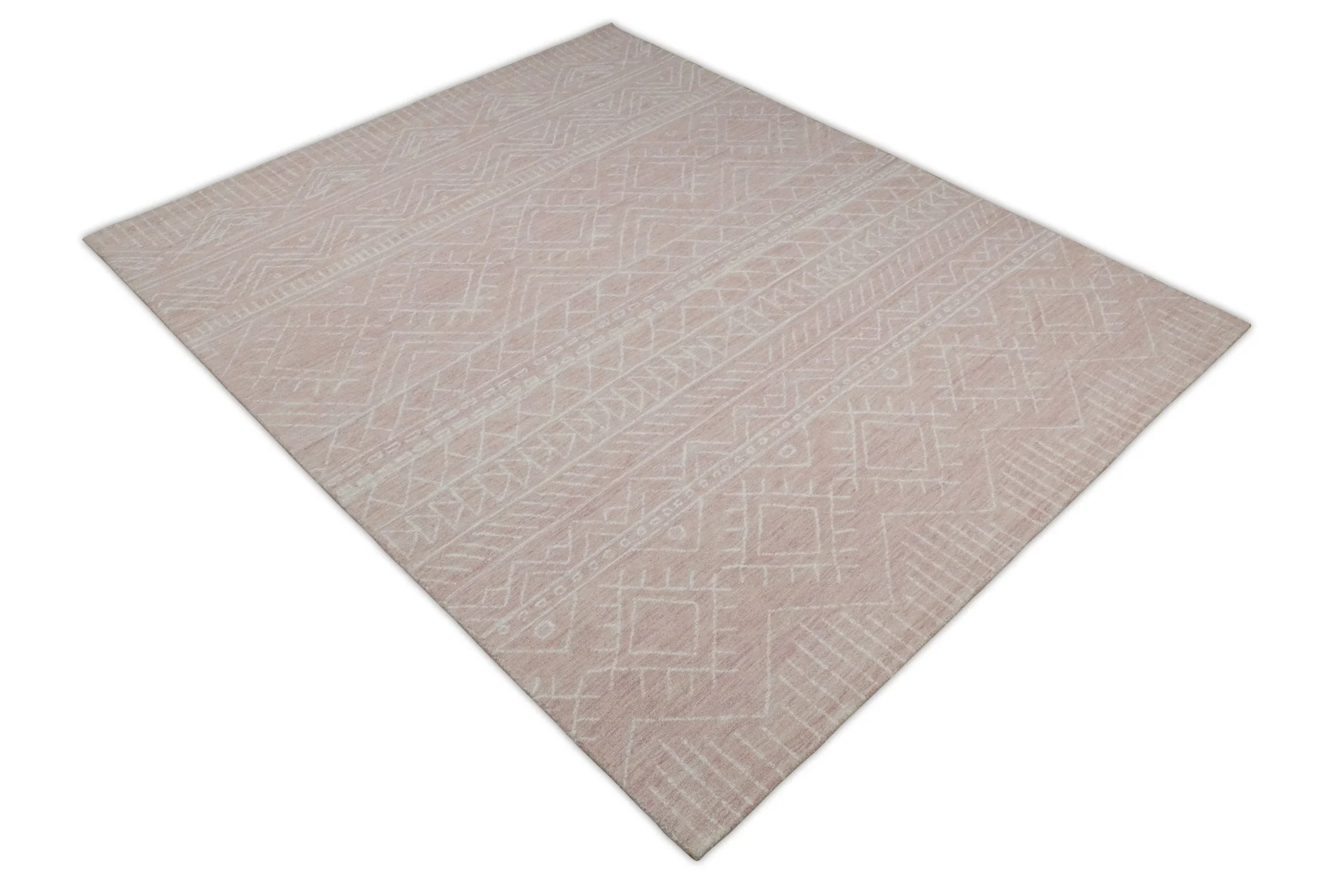 5x8 and 8x10 Hand Made Woolen Modern Pink Area Rug | AZT001 - Image 8