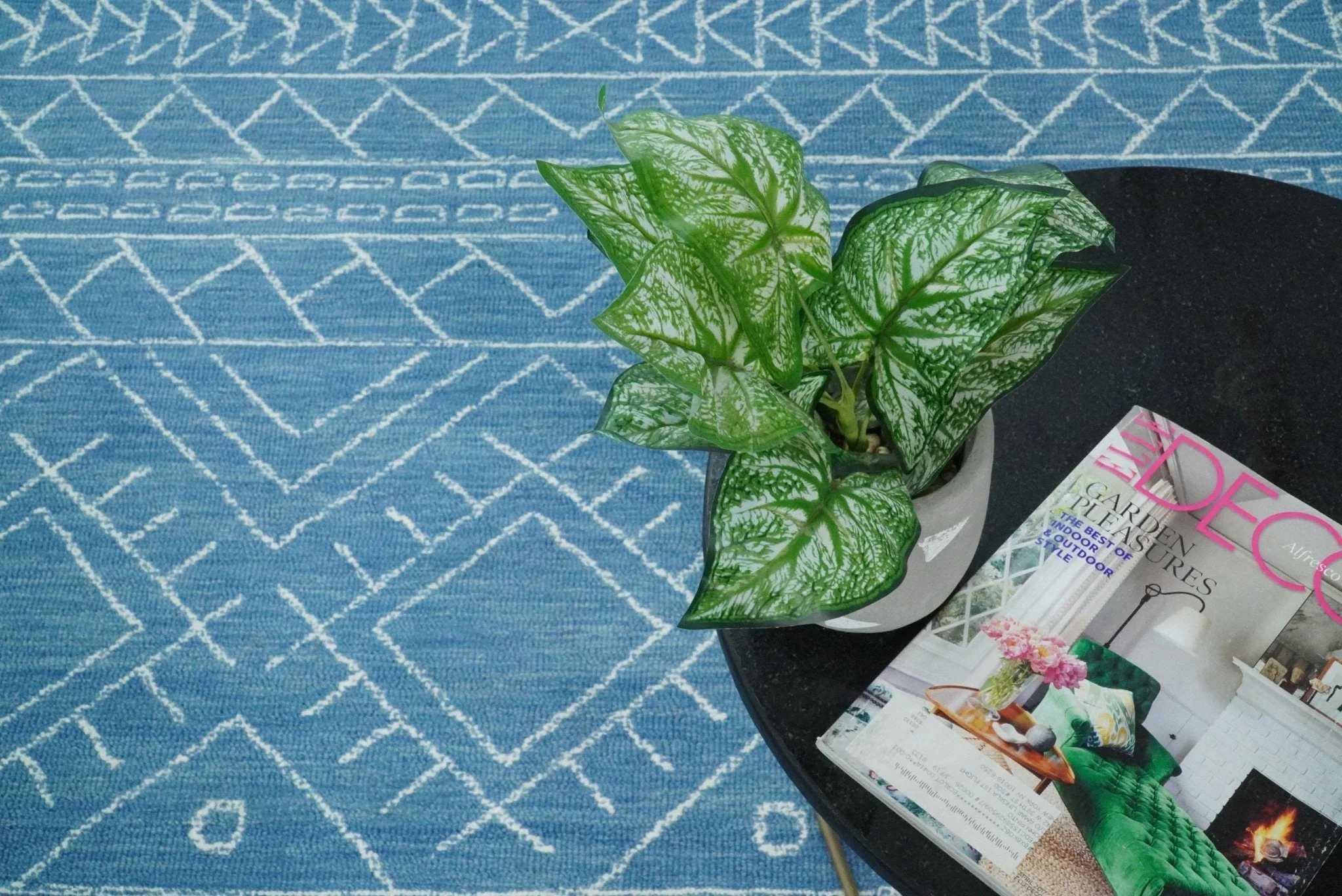 Blue Modern Contemporary Hand Tufted Wool Area Rug - Image 7