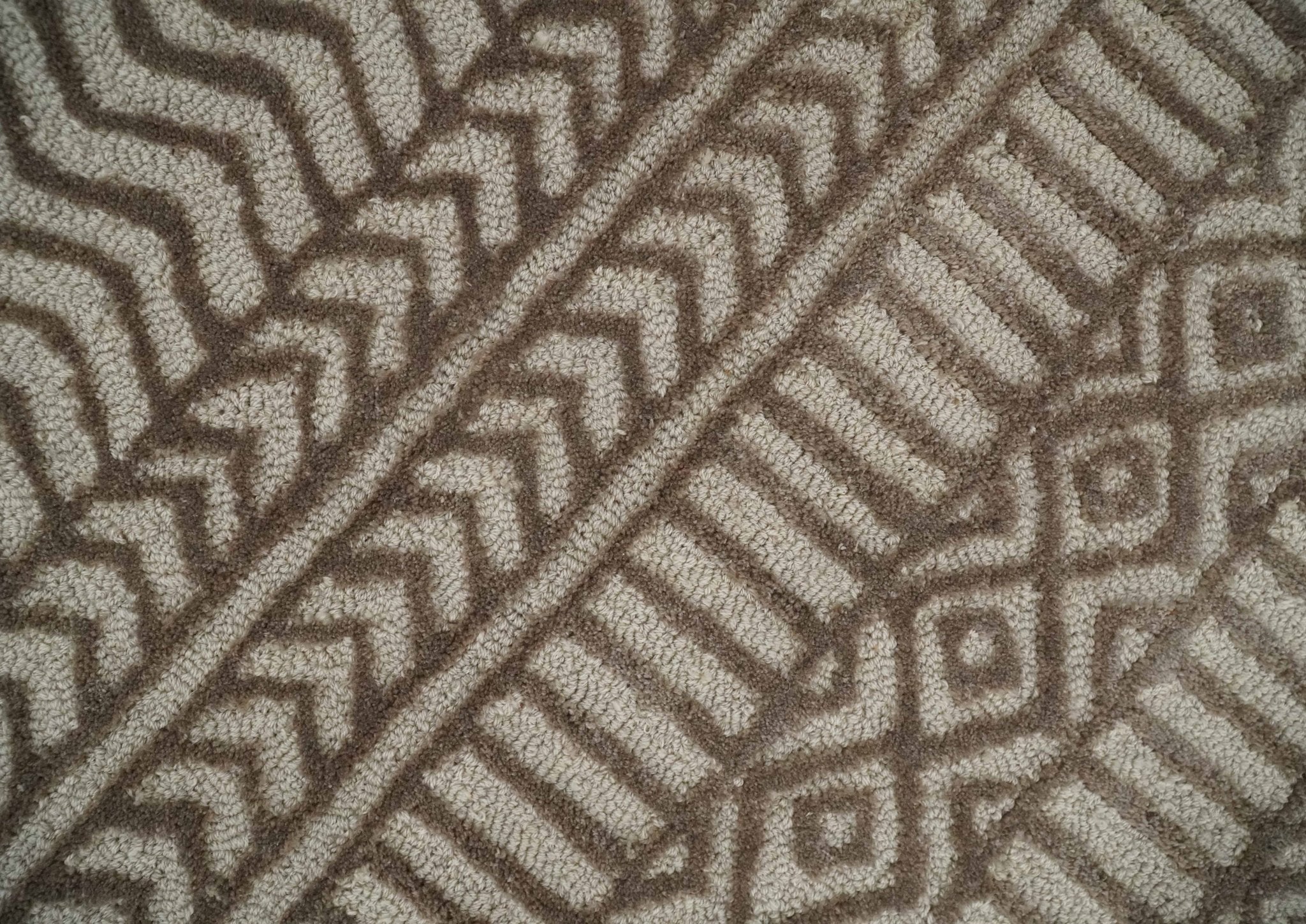 8x10 Hand Tufted Ivory and Bronze Stripes Pattern Rug Multi Size Living Room and Bedroom Rug | TRD6530810S - Image 4