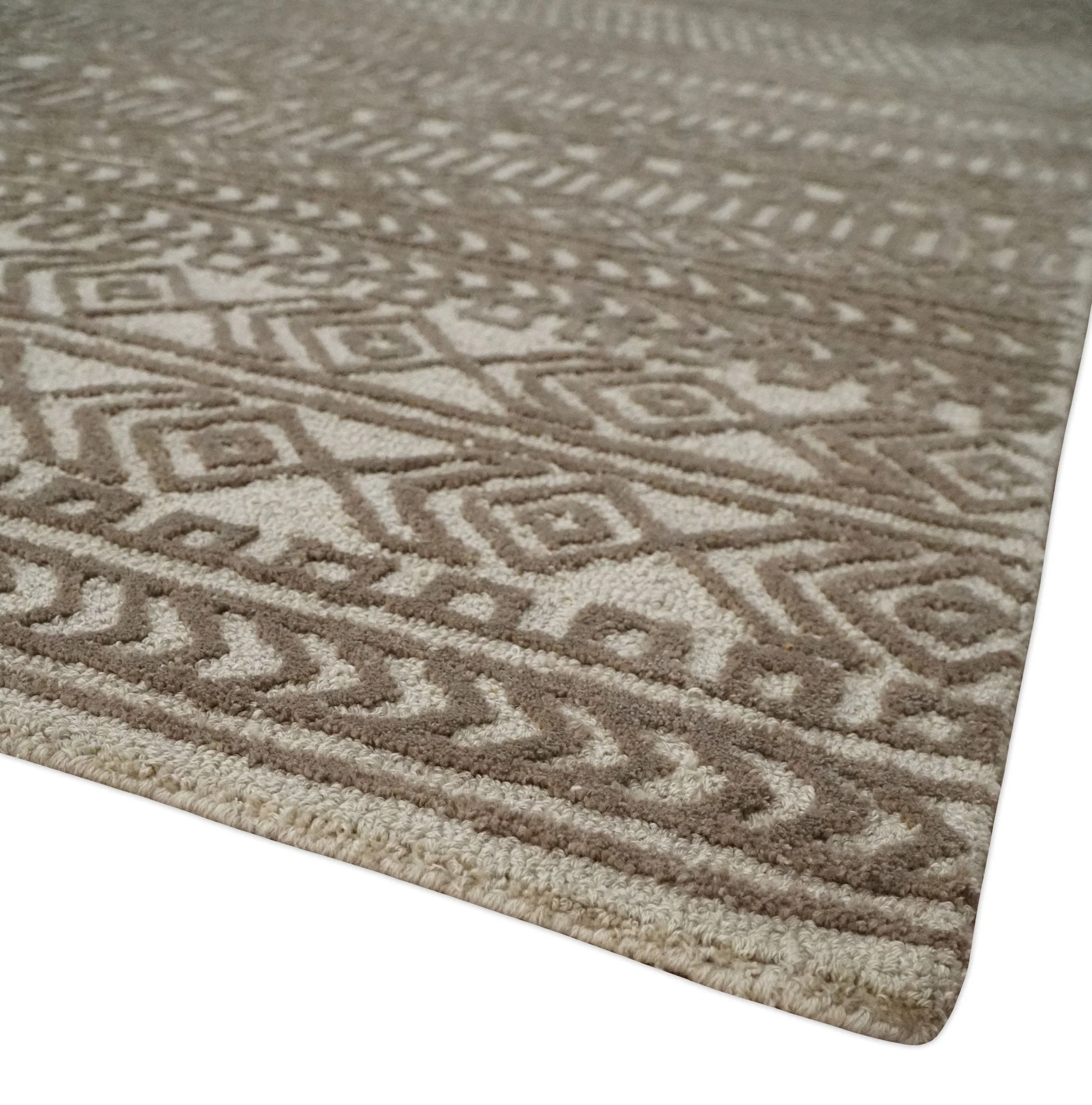8x10 Hand Tufted Ivory and Bronze Stripes Pattern Rug Multi Size Living Room and Bedroom Rug | TRD6530810S - Image 5
