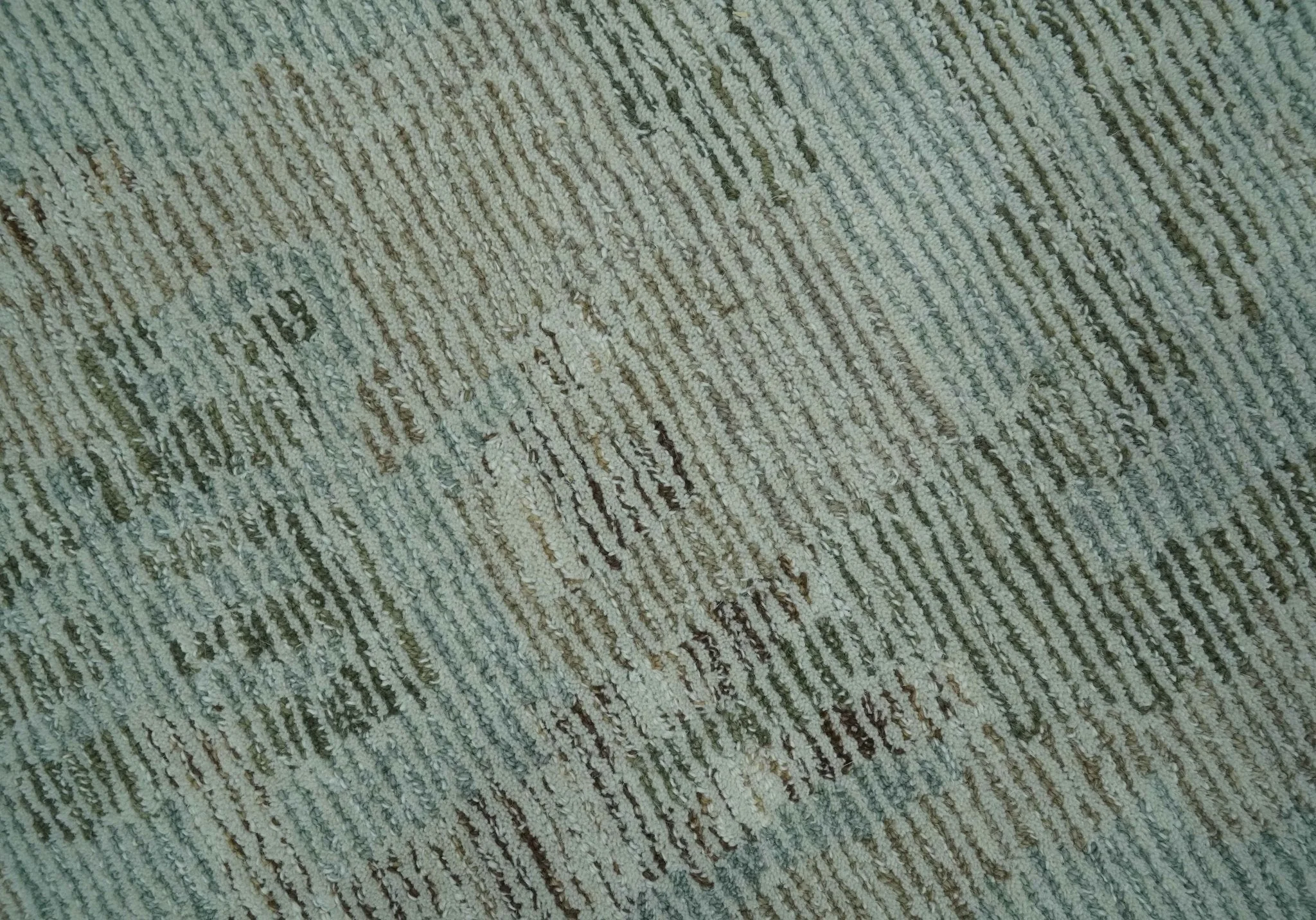 8x10 Modern Abstract Teal, Olive and Ivory Hand Tufted wool area rug - Image 4