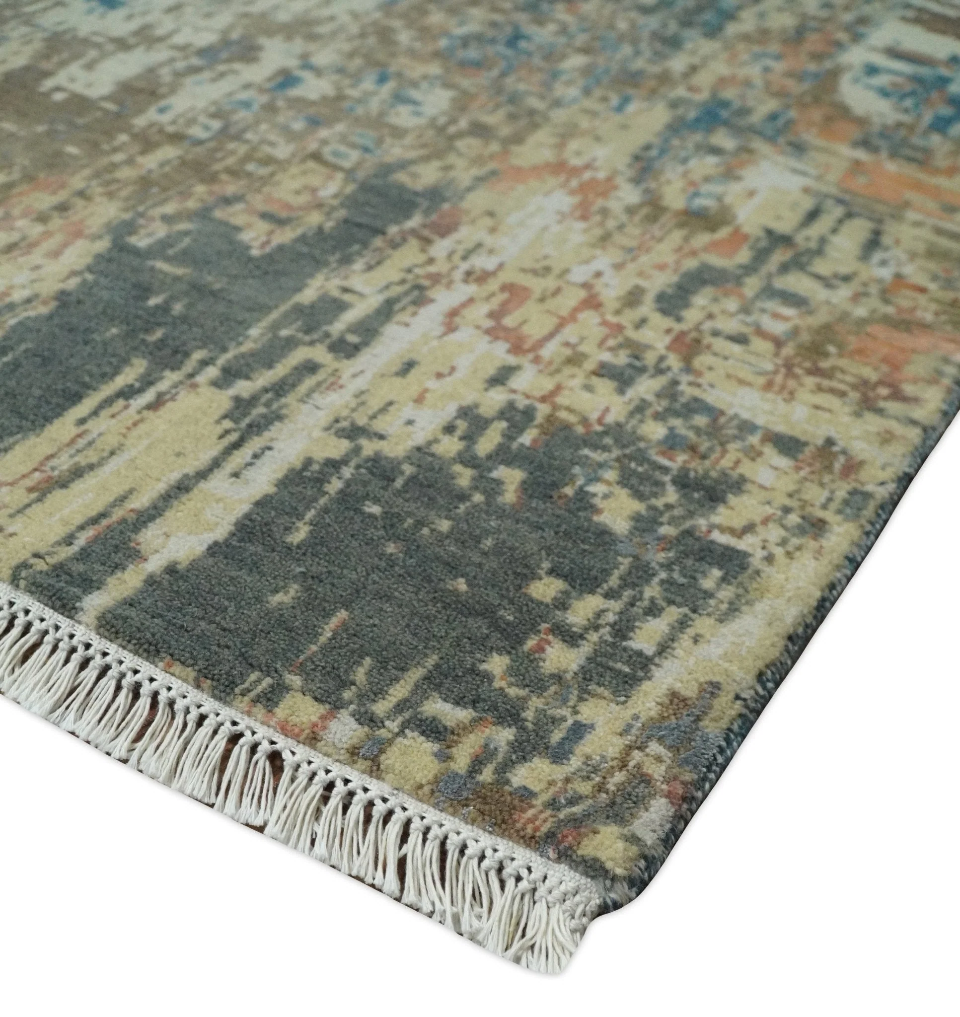 9x12 Fine Hand Knotted Brown Multicolor Modern Abstract Wool Area Rug - Image 6