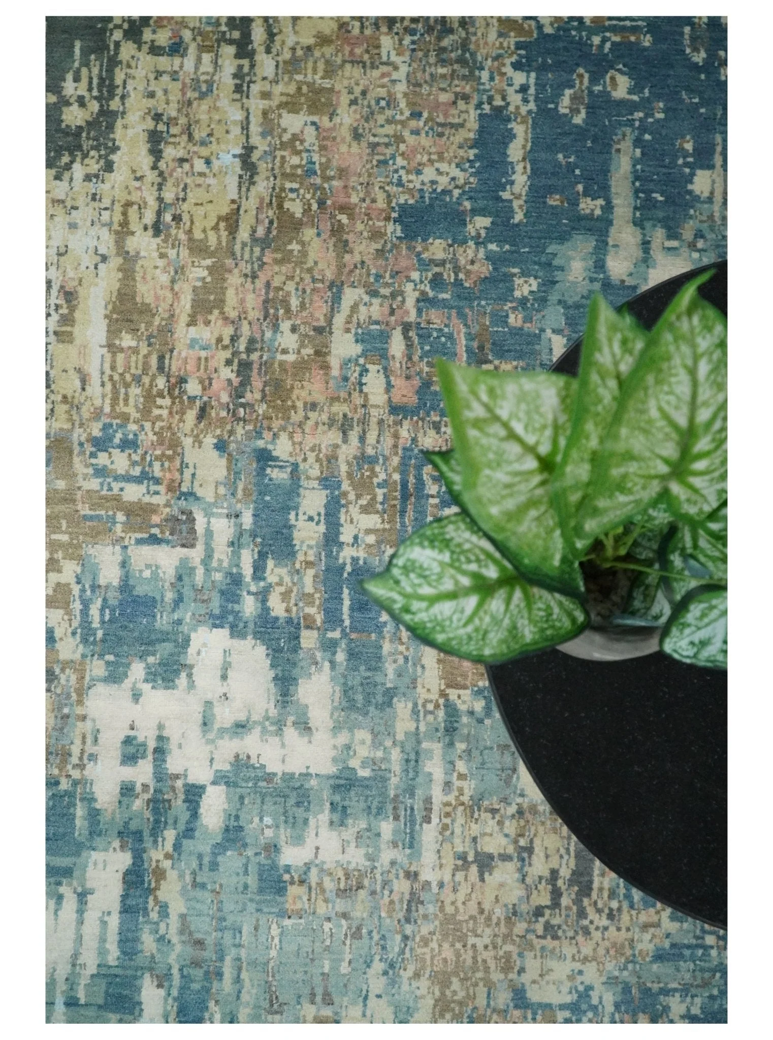 9x12 Fine Hand Knotted Brown Multicolor Modern Abstract Wool Area Rug - Image 7