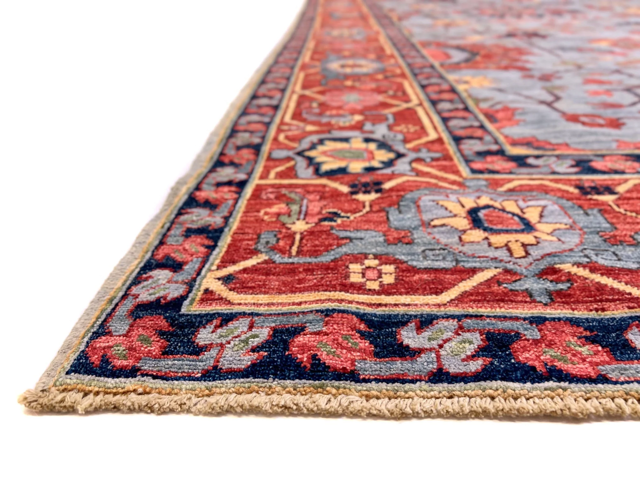 Afgahn Heriz (10'02"x14'00") lt.blue/red - Image 3