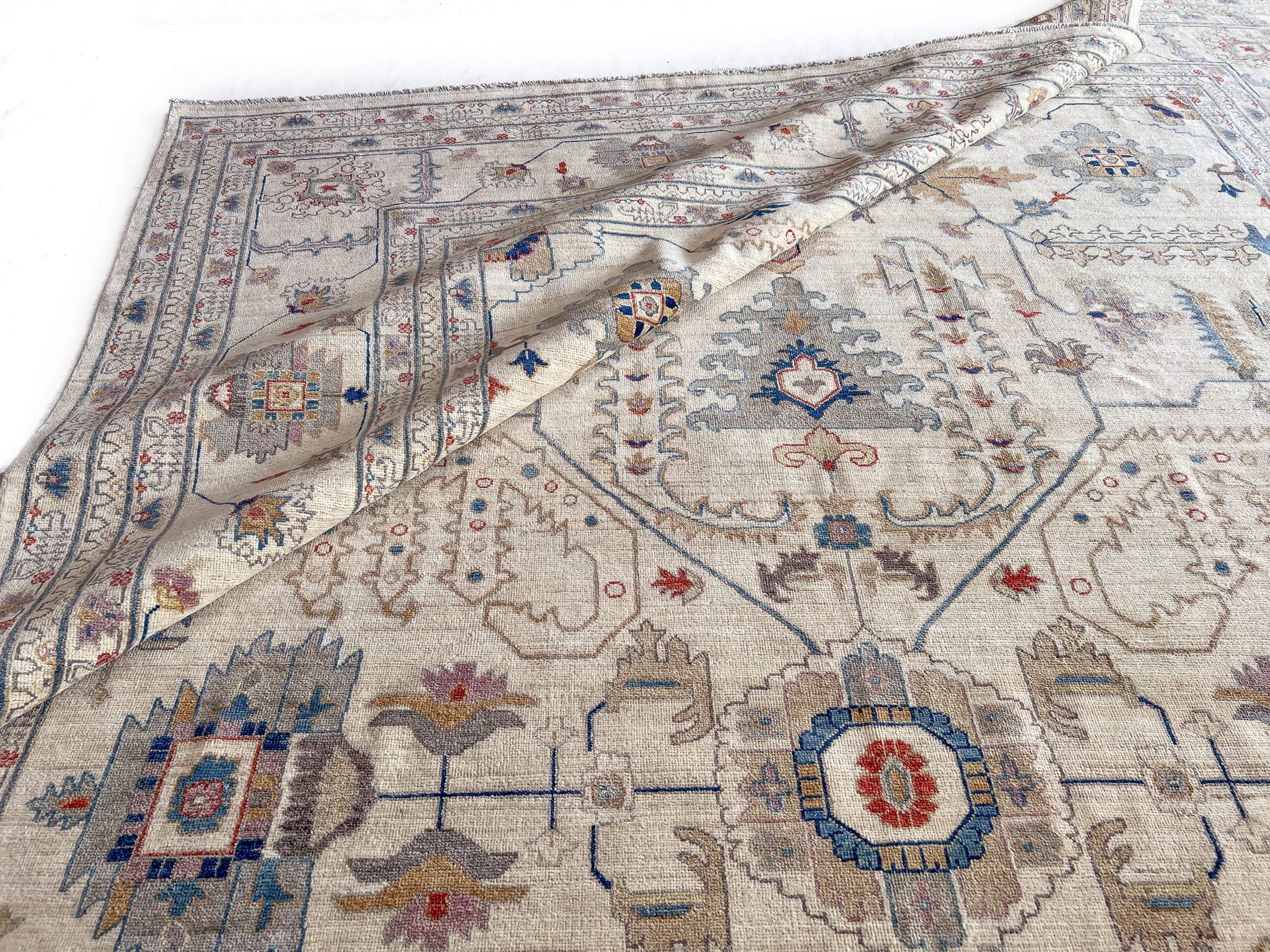 Afgahn Oushak (9'10"x14'00") ivory - Image 6