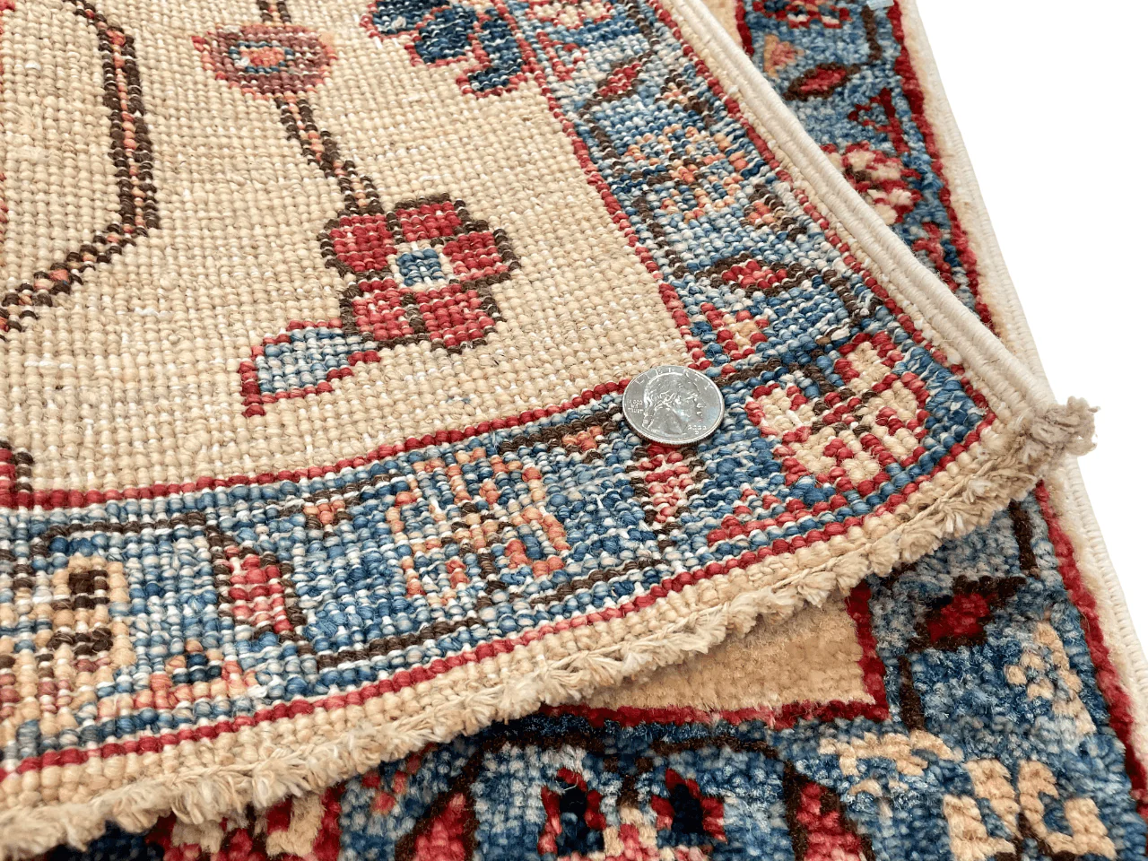 Afghan Ariana (2'00"x3'00") ivory/blue - Image 4