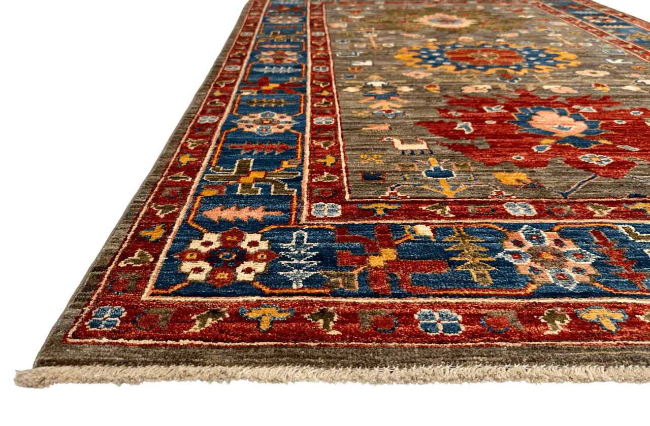 Afghan Ariyana (3'11"x5'09") brown/blue - Image 2