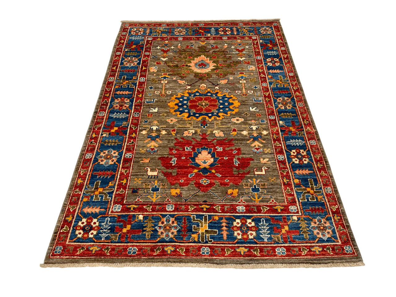 Afghan Ariyana (3'11"x5'09") brown/blue - Image 9