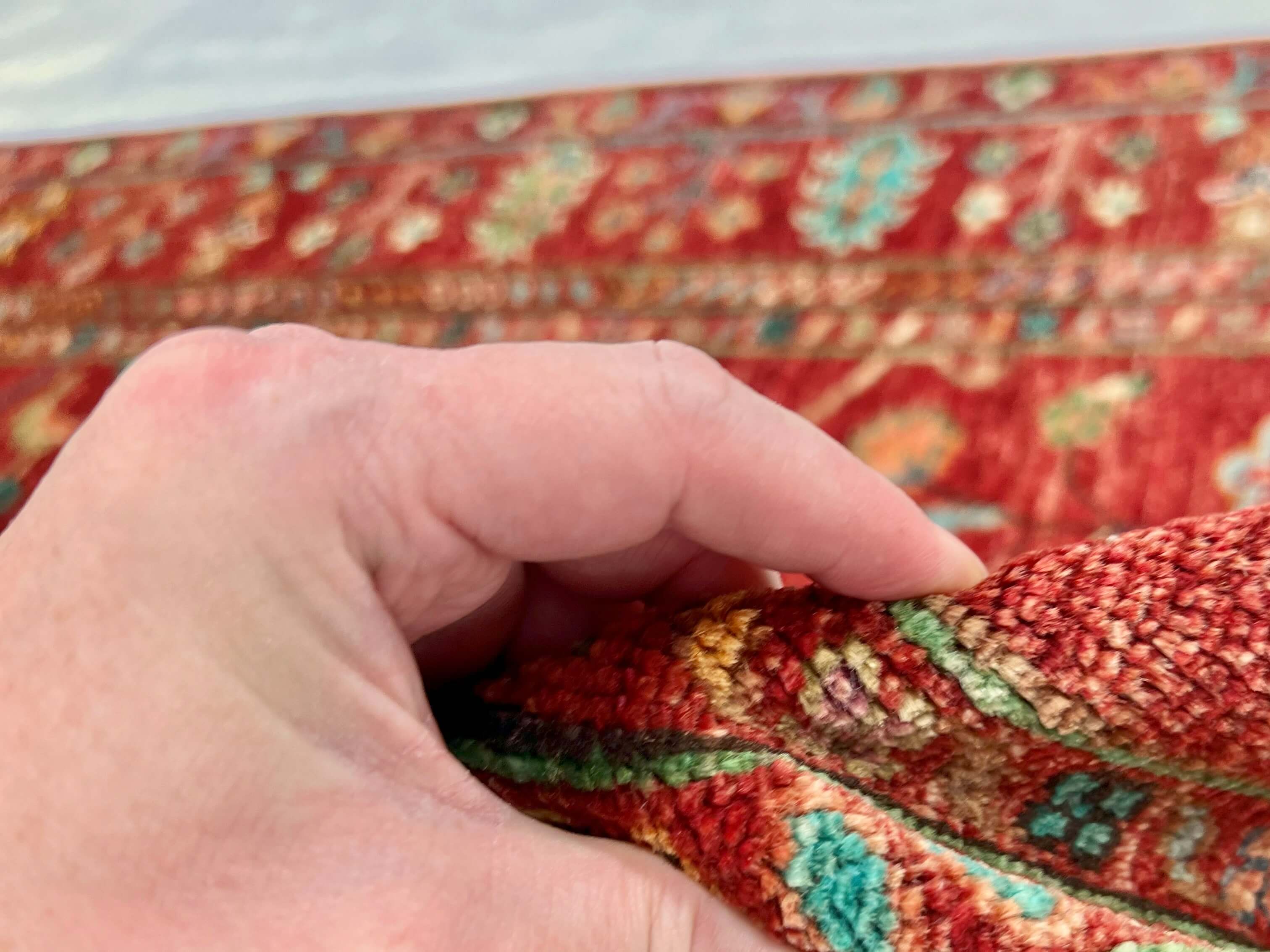 Afghan Aryana (3'04"x5'00") red/turquoise - Image 4