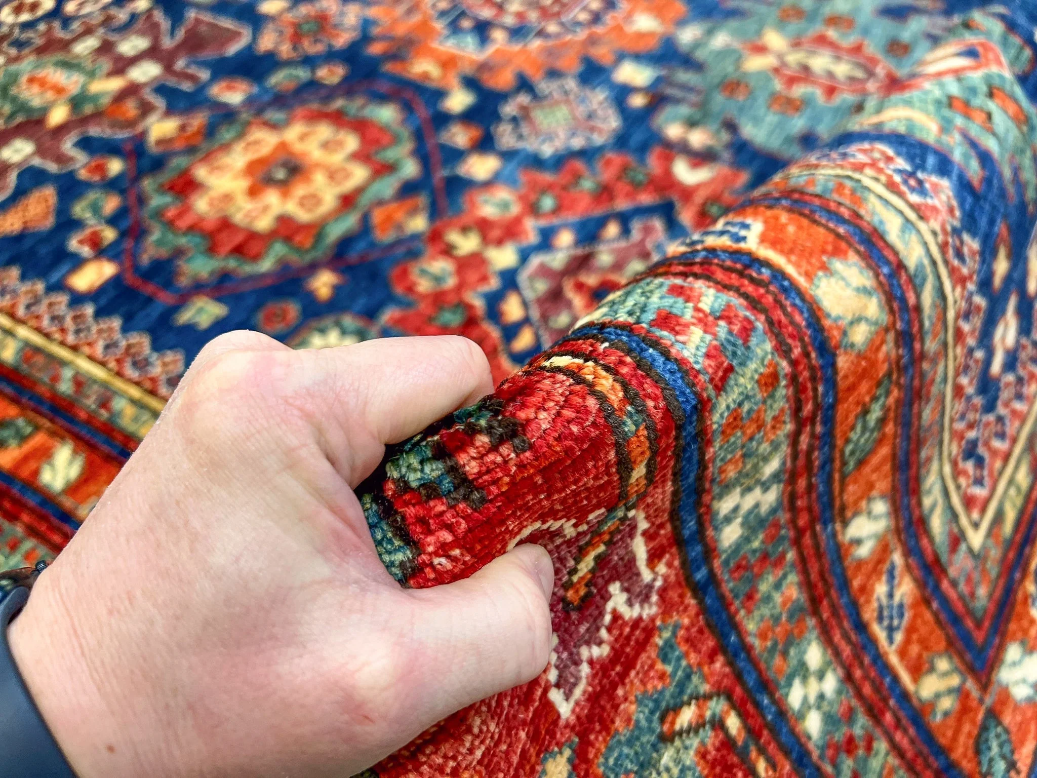 Afghan Aryana (8'10"x11'08") blue/red - Image 6