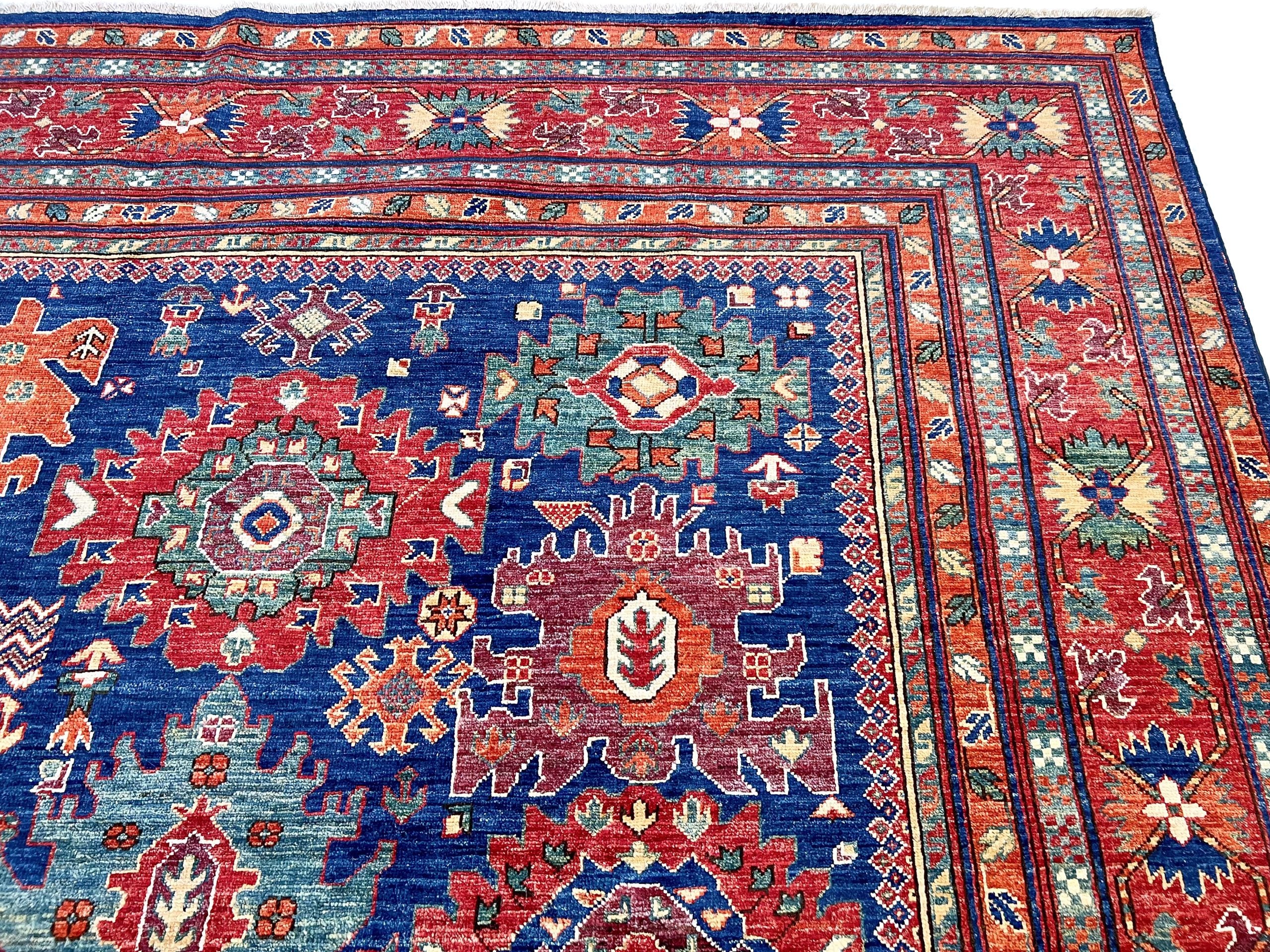 Afghan Aryana (8'10"x11'08") blue/red - Image 8