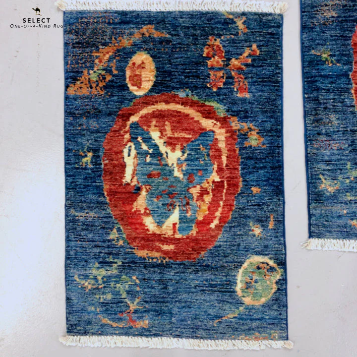 Afghan Butterfly blue/red 2x3 - Image 3